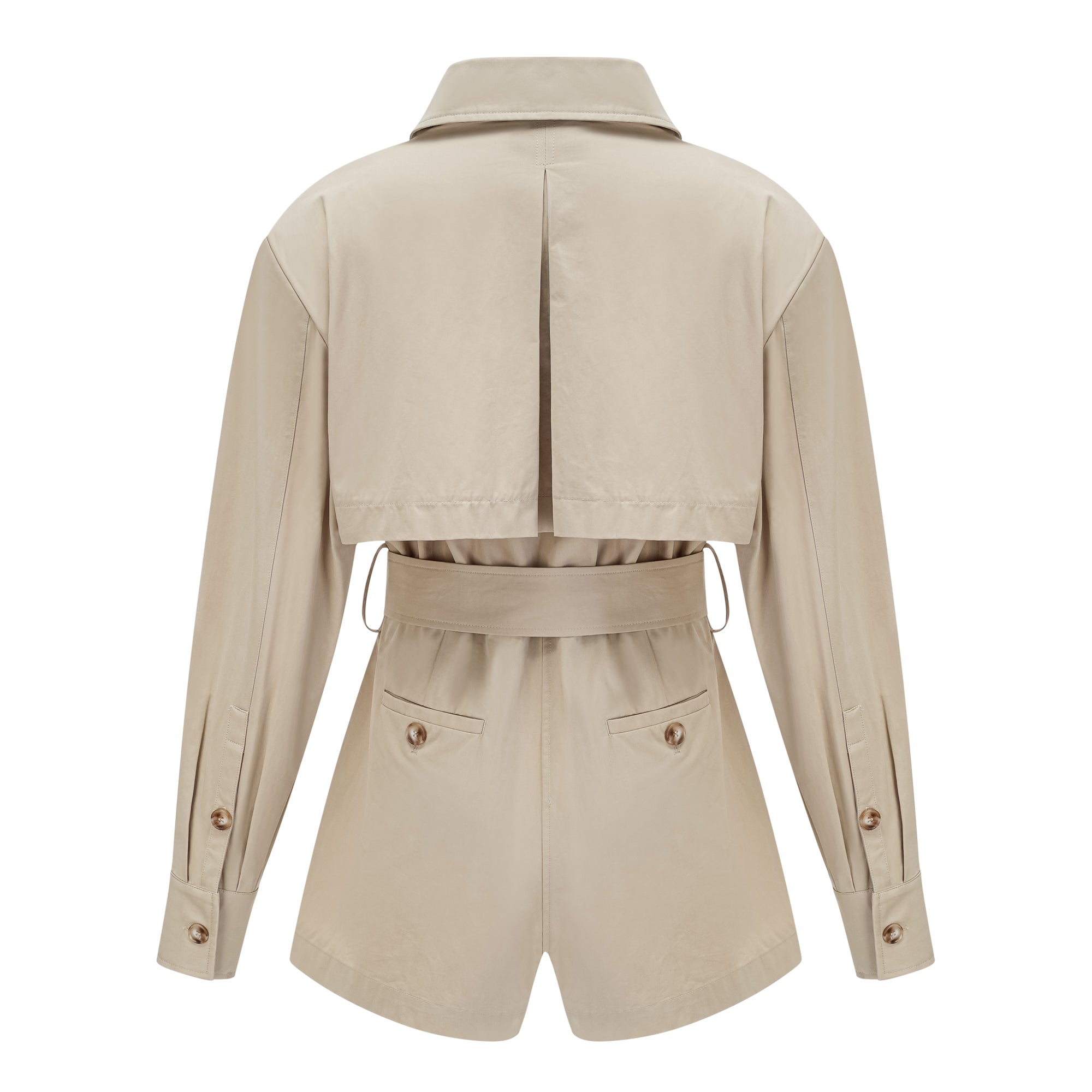 Asymmetrical Trench Style Playsuit