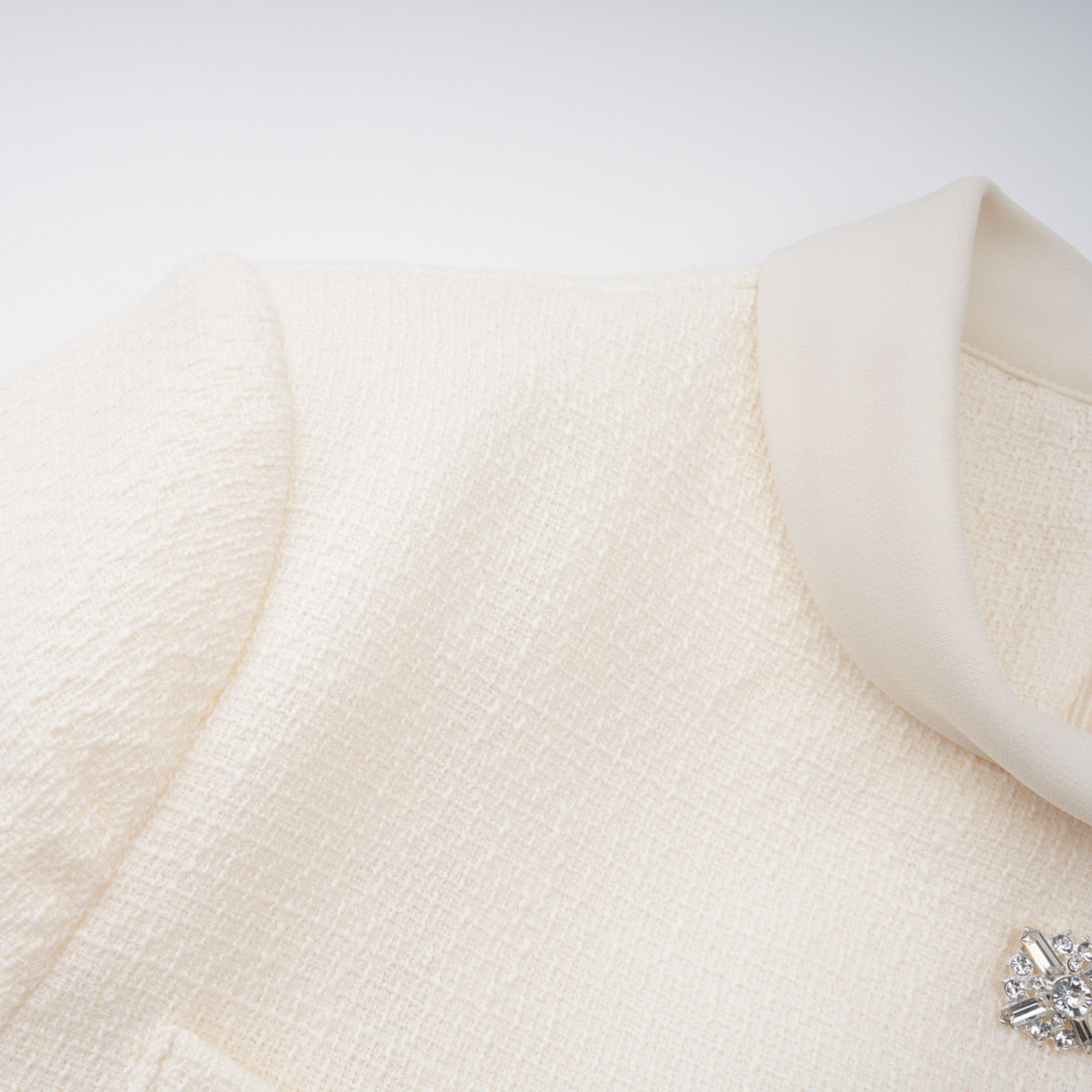 Crystal Embellished Tweed Mini Dress