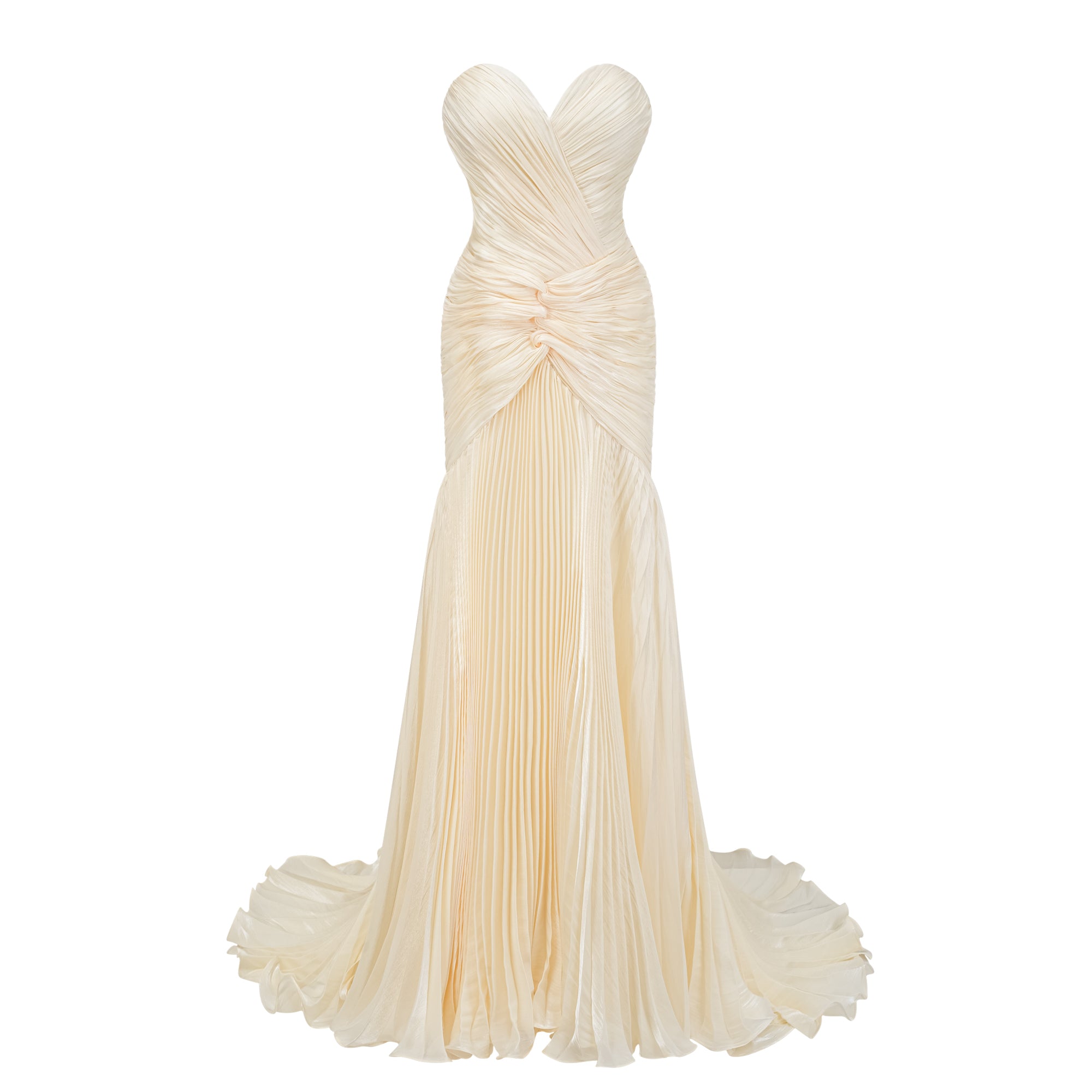 Yellow Cinched Waist Ruched Maxi Dress