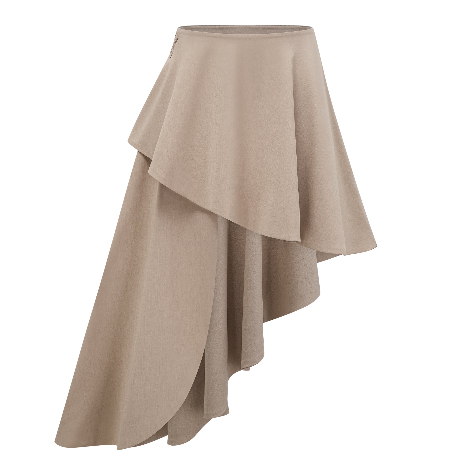 Draped Asymmetrical Mini Skirt