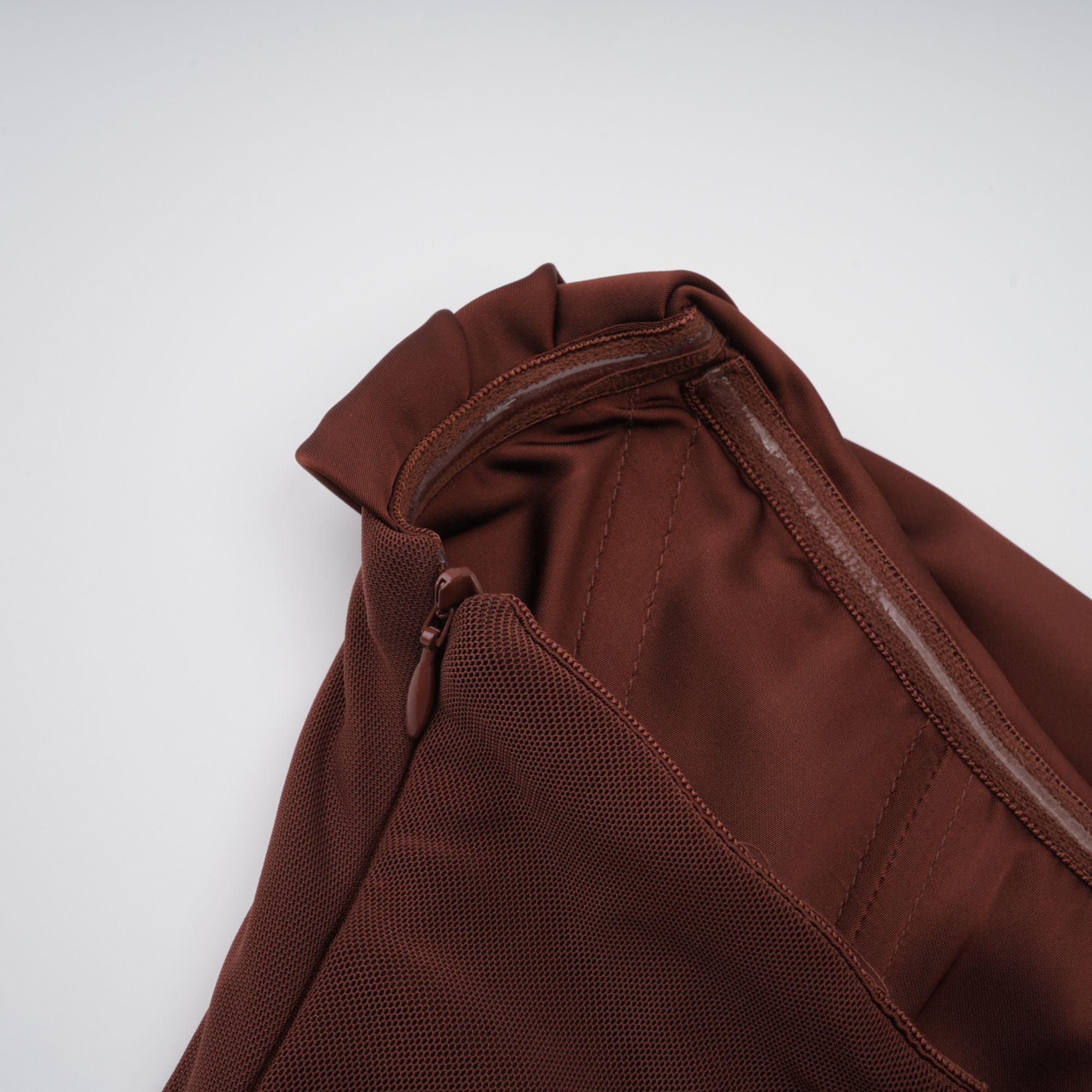 Brown Ruched Corset Maxi Dress