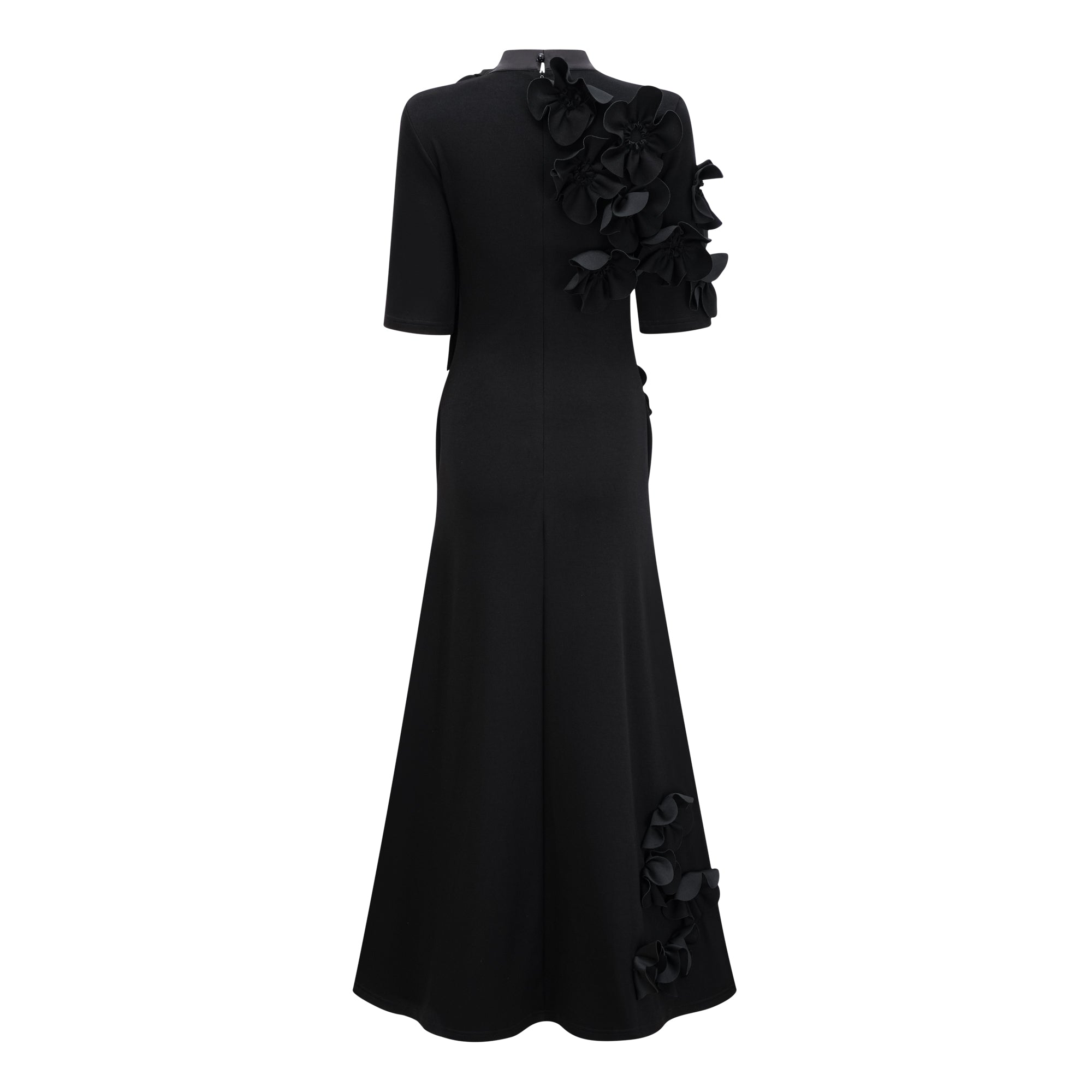 Bowknot Floral Appliqué Maxi Dress
