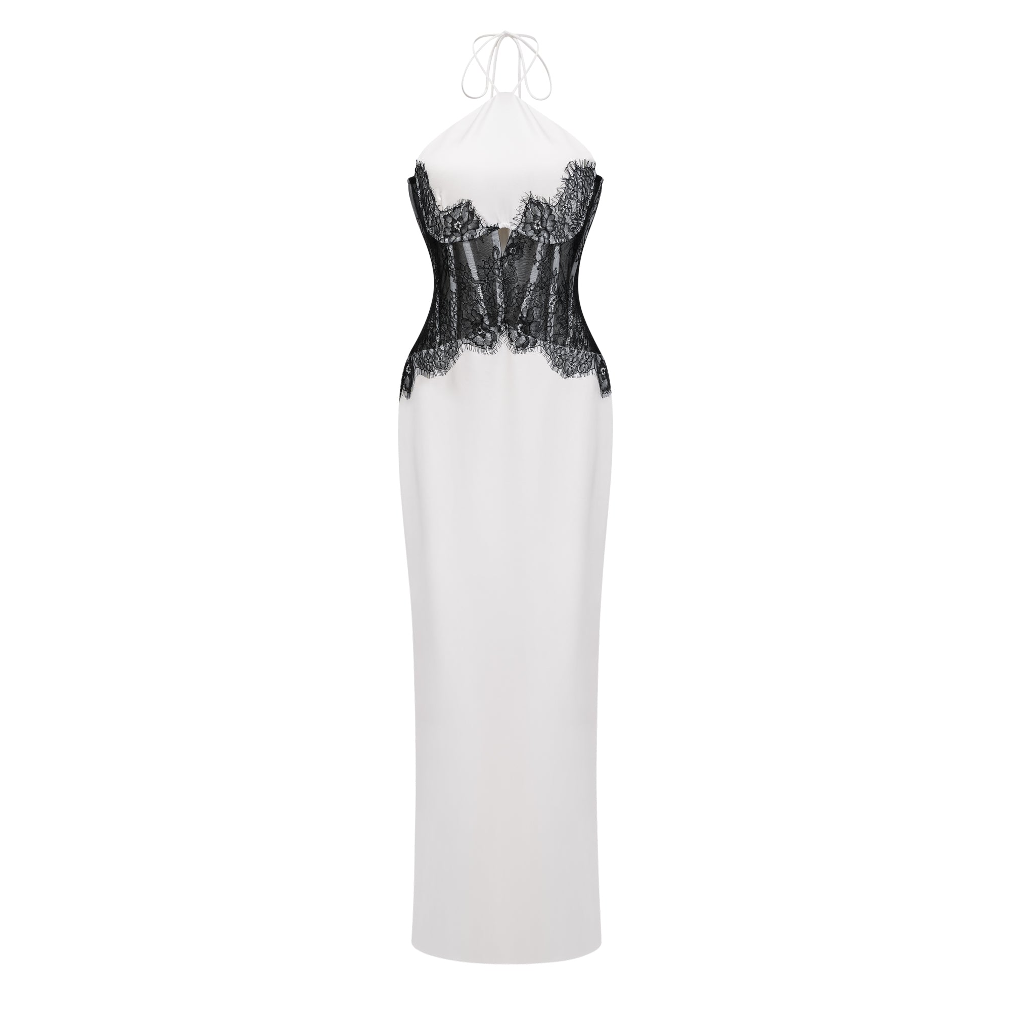 Mirabeau White Cut-out Lace Maxi Dress – Miss Rosier - Women's