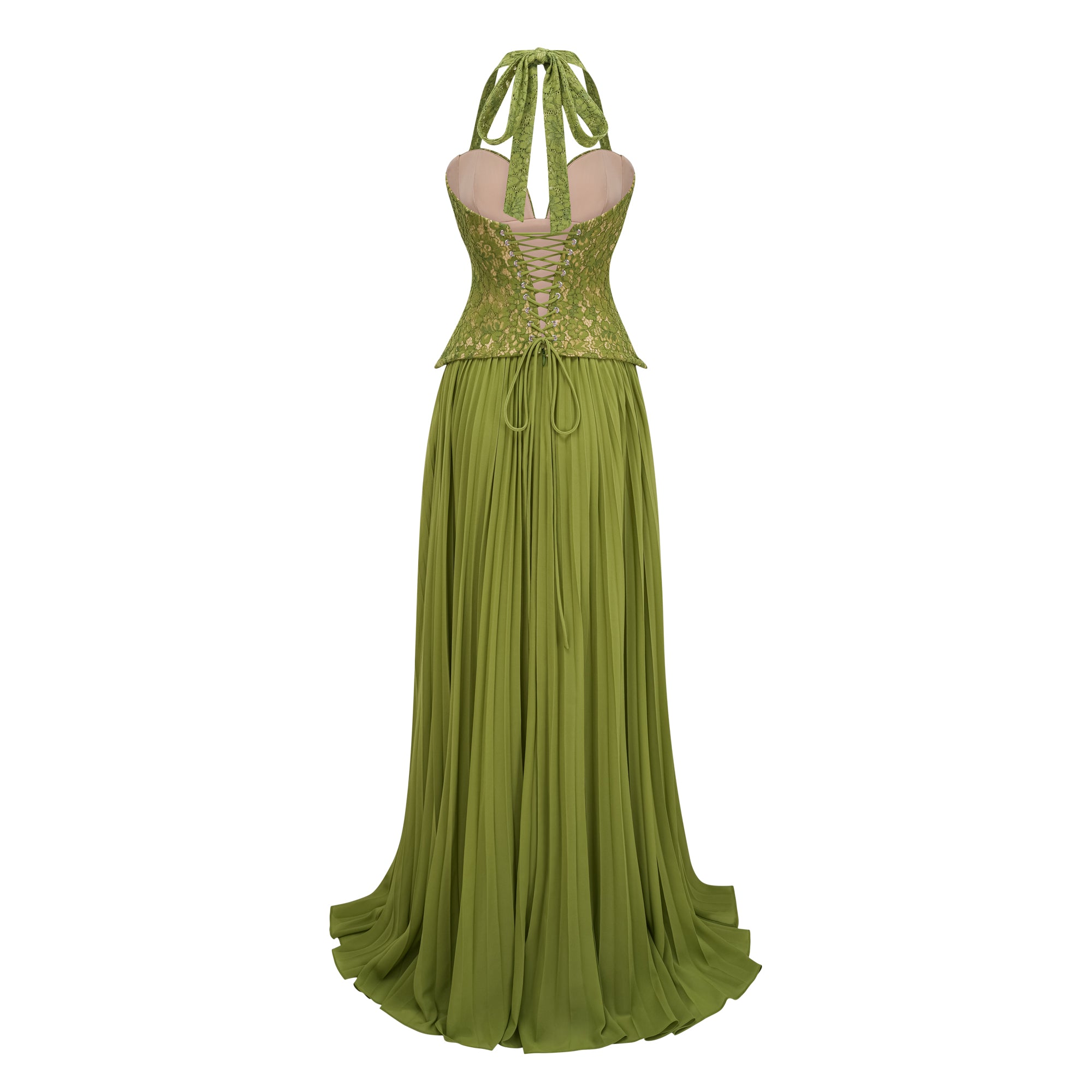 Emerald Halterneck Corset Gown