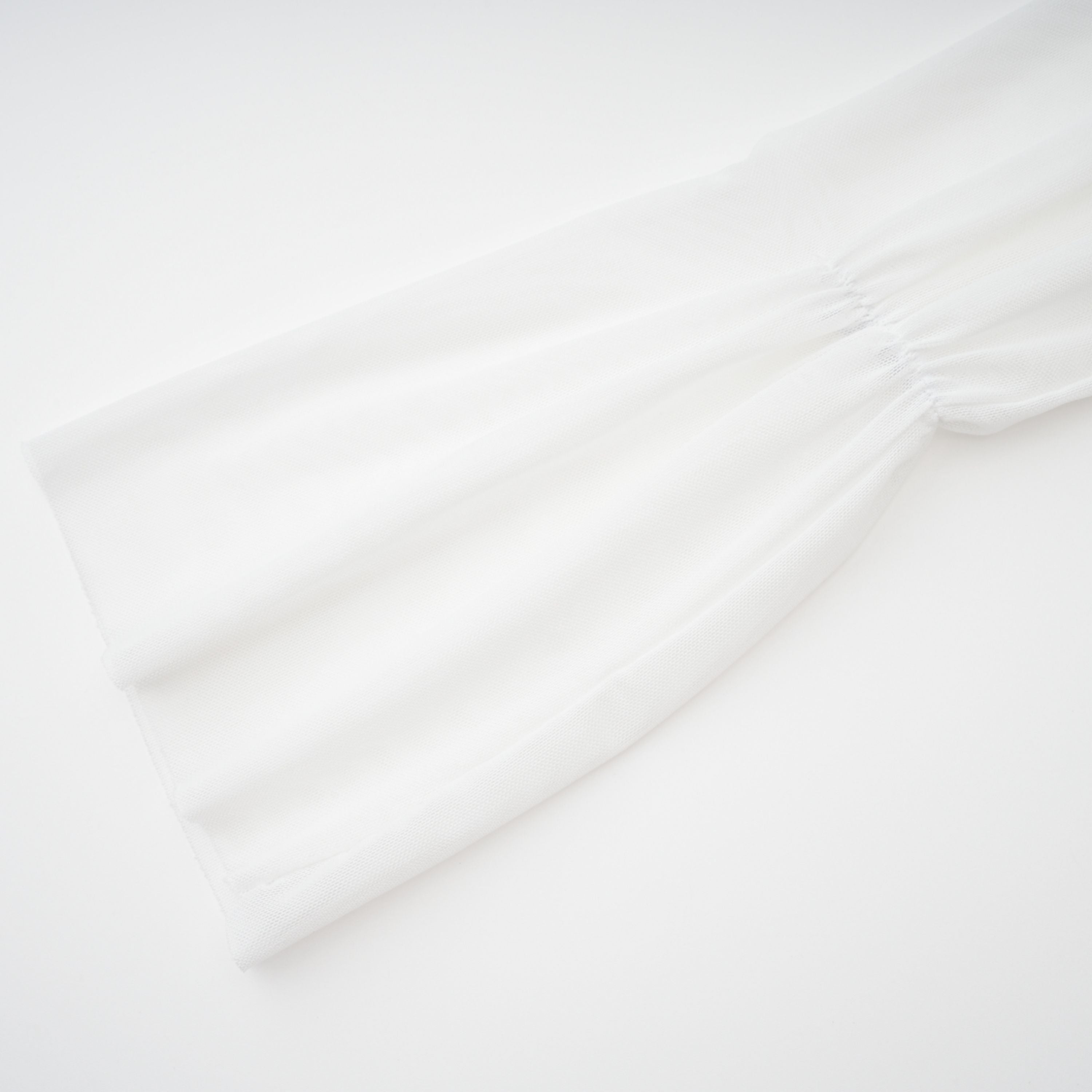White Chiffon Maxi Dress with High Neck, Side Cut-Out, and High Leg Slit