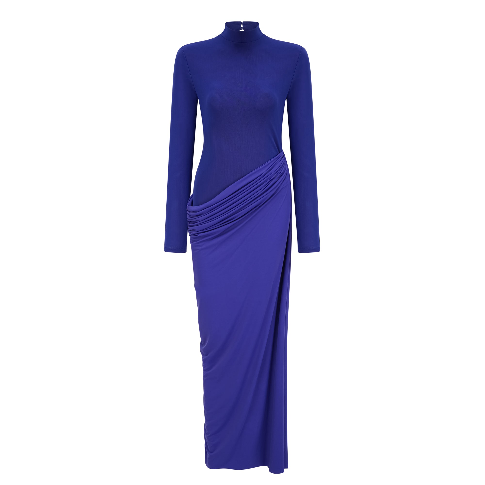 Electric Blue Long Sleeve Maxi Dress