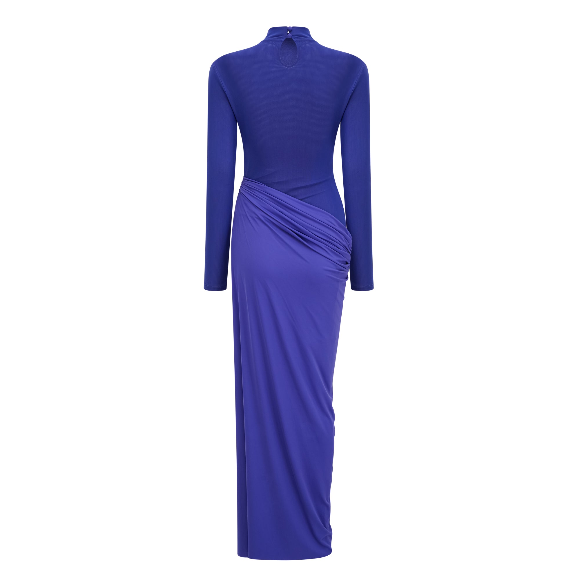 Electric Blue Long Sleeve Maxi Dress