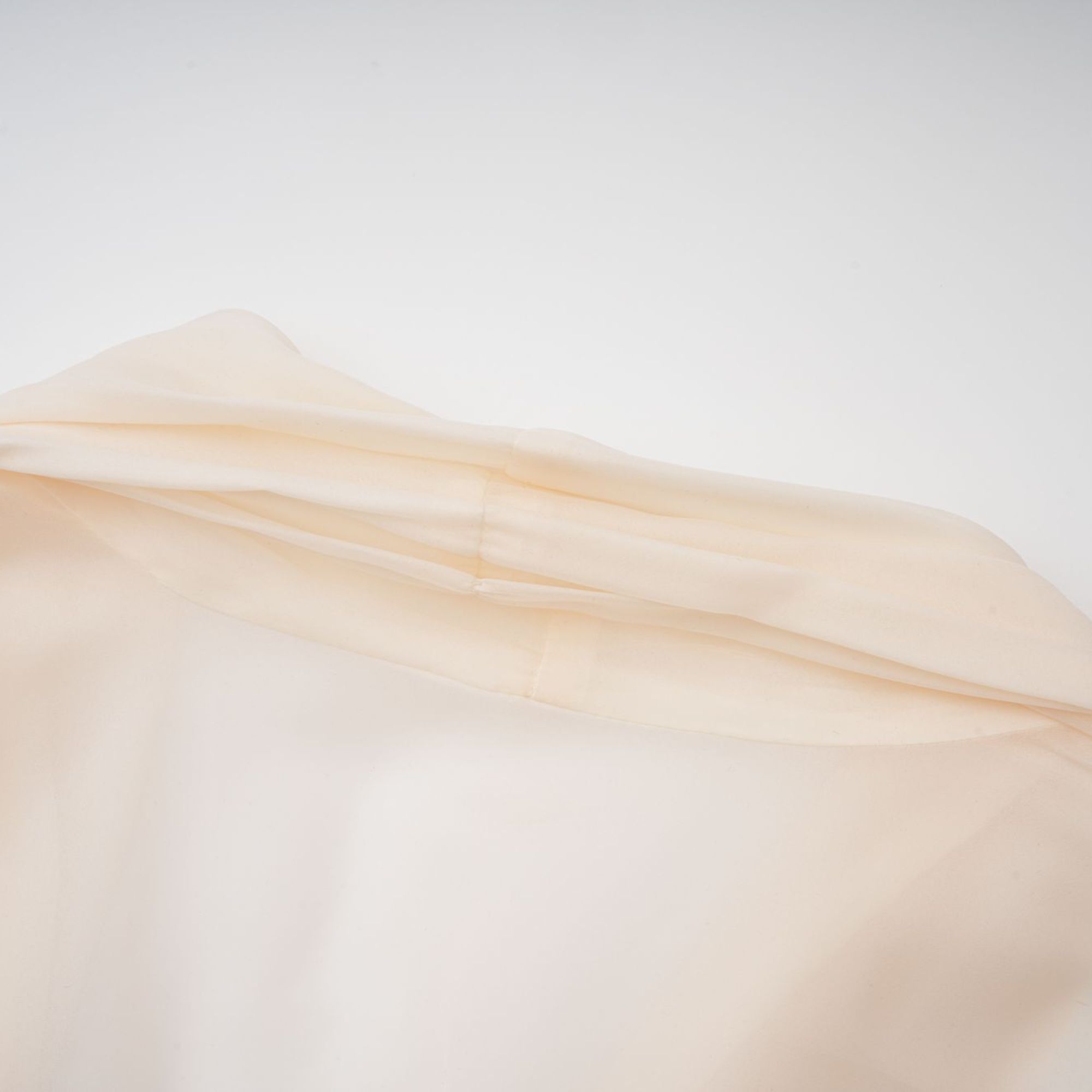 Cream long-sleeve midi dress with a balloon hem