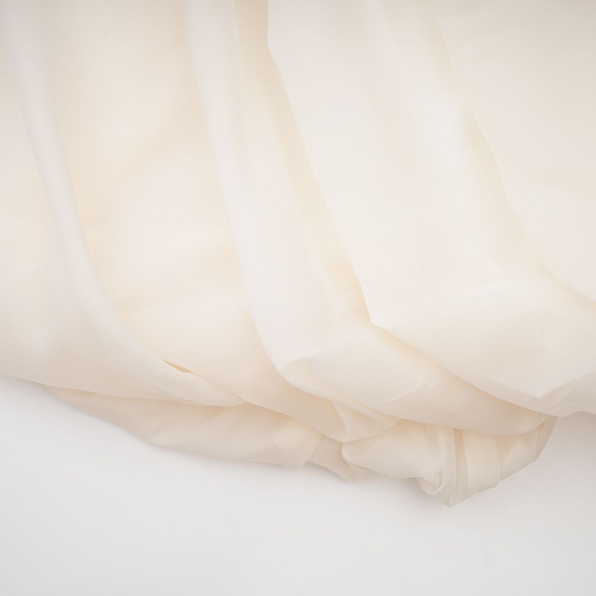 Cream long-sleeve midi dress with a balloon hem