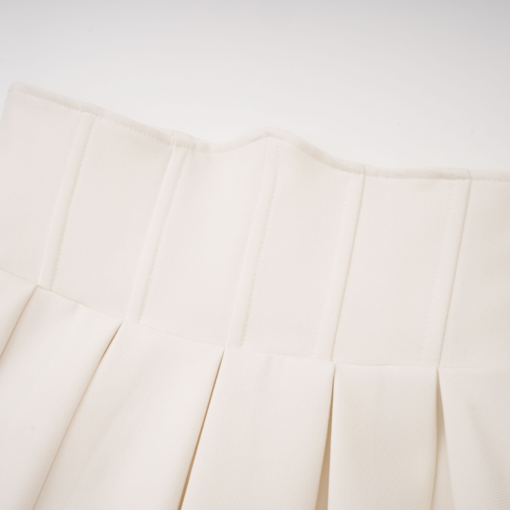  Faux Pearl Jacket & Pleated Skirt Set