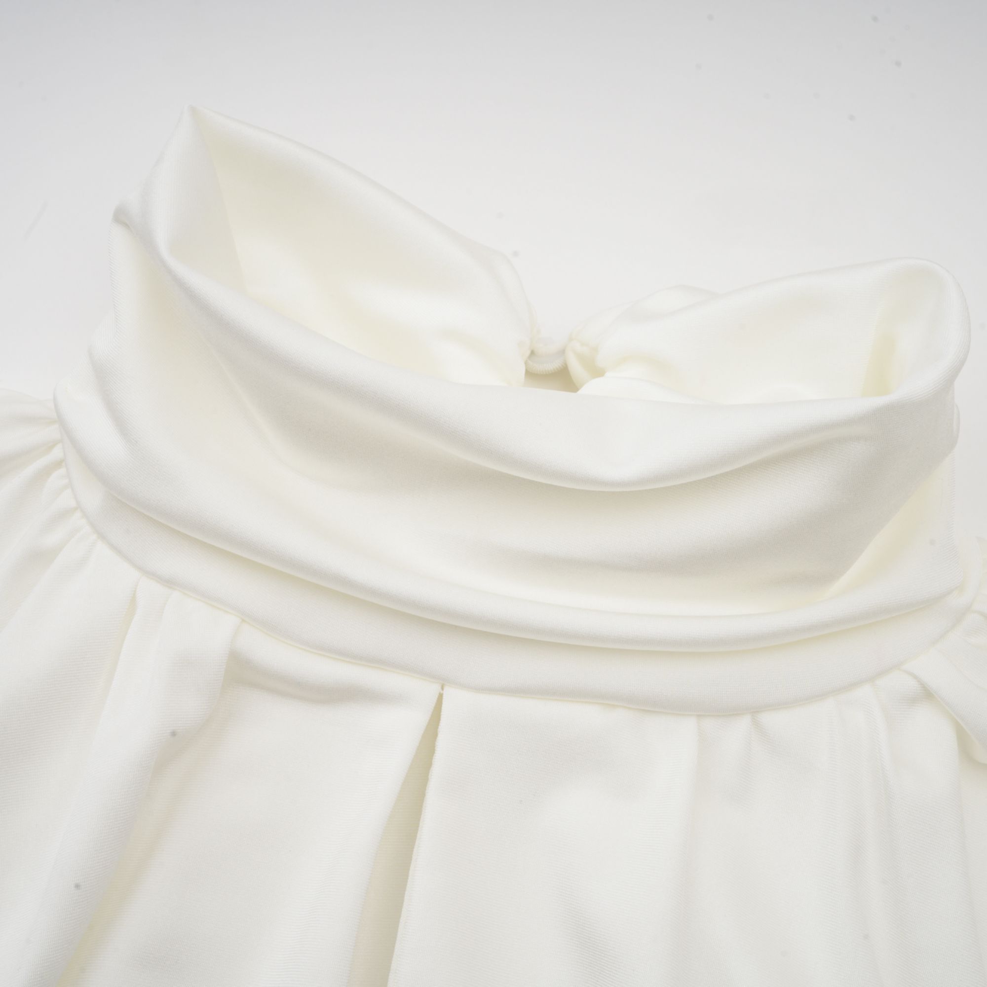 Maeva Faux-Flower Ruched Mini Dress in White