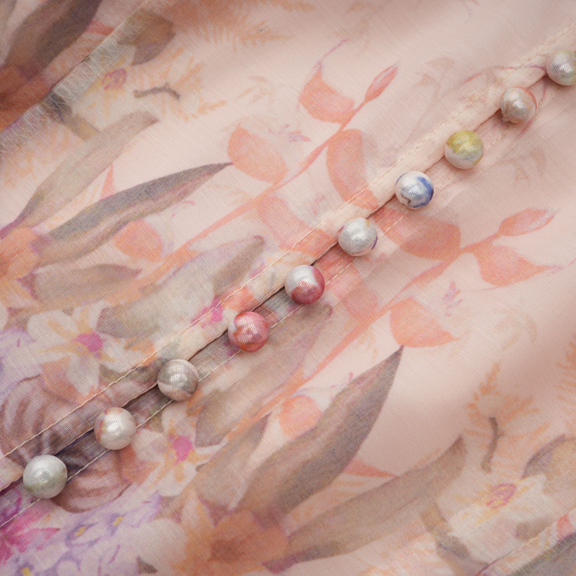 Pink Godet Floral Mini Dress