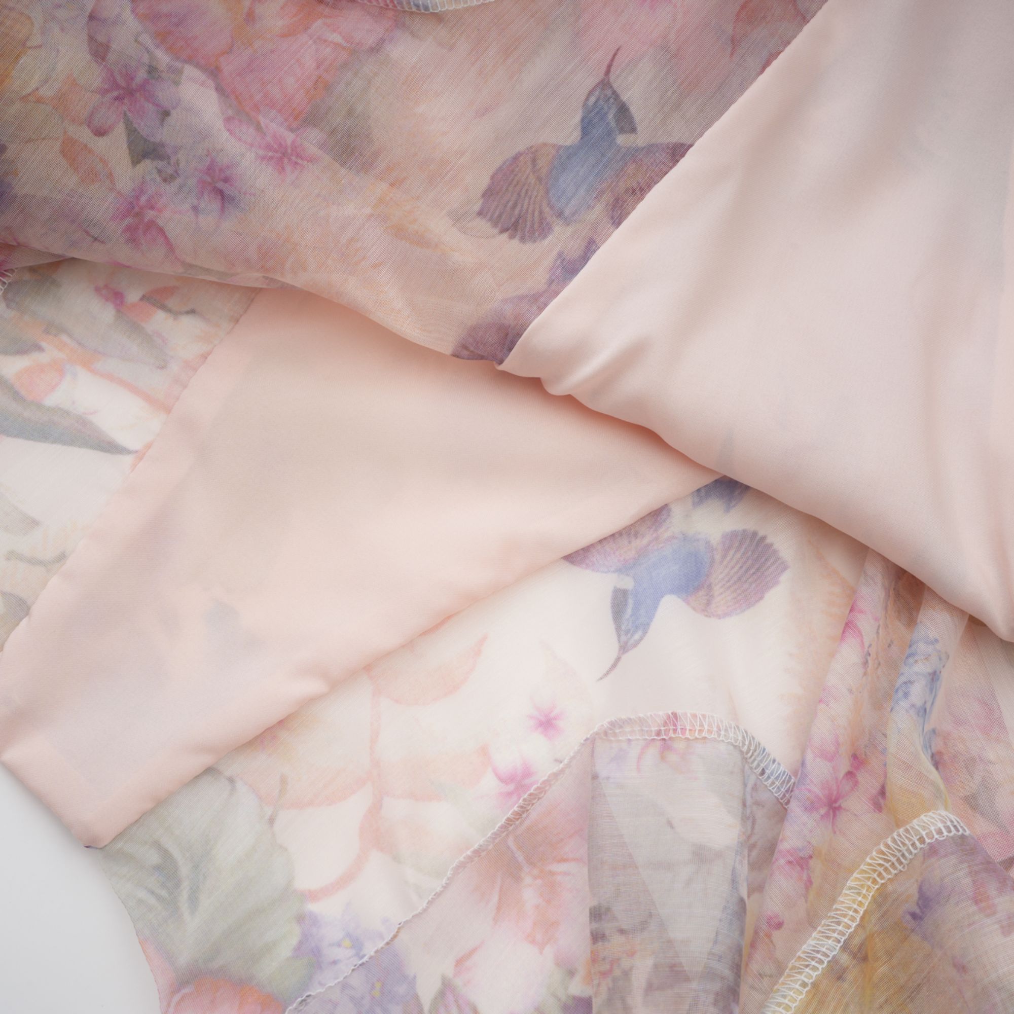 Pink Godet Floral Mini Dress