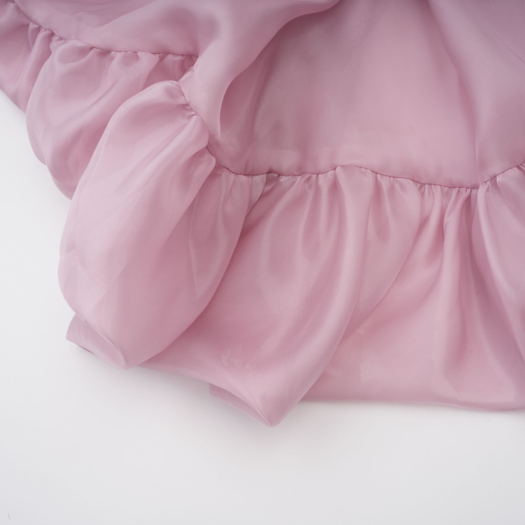 Pink Glossy Bubble Hem Mini Dress