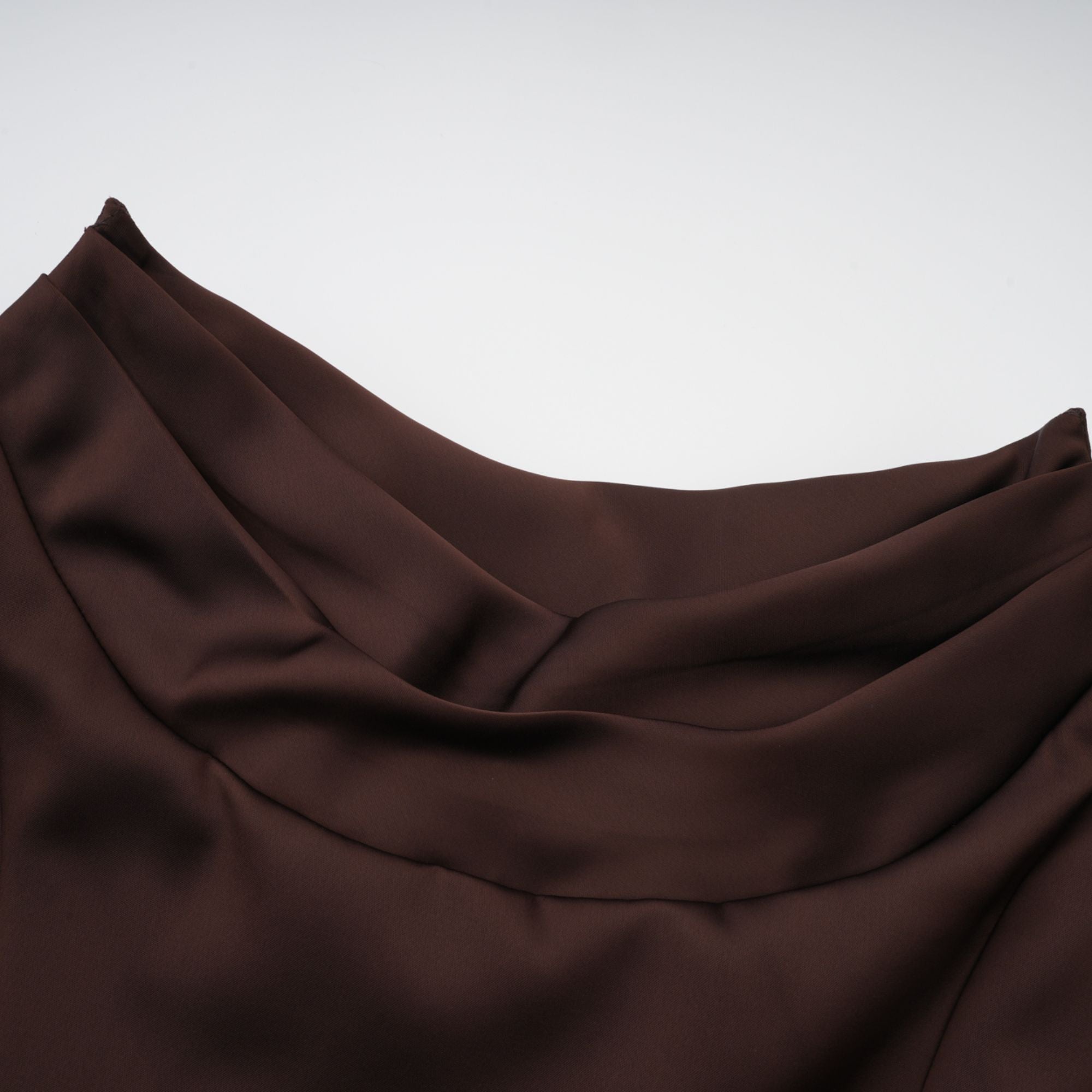 Strapless Ruched Satin Maxi Dress