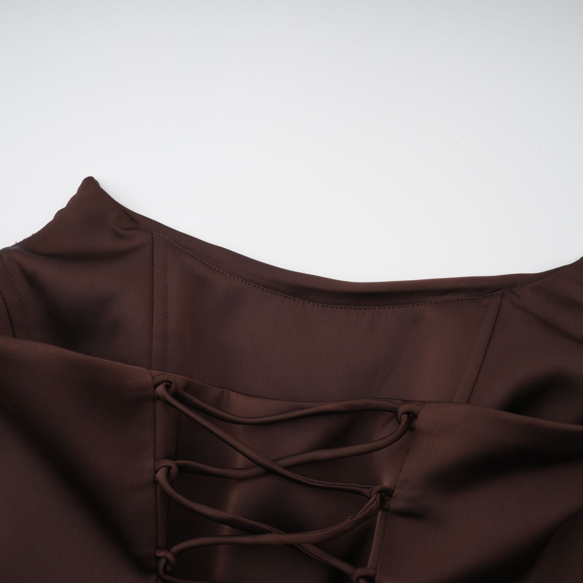 Strapless Ruched Satin Maxi Dress