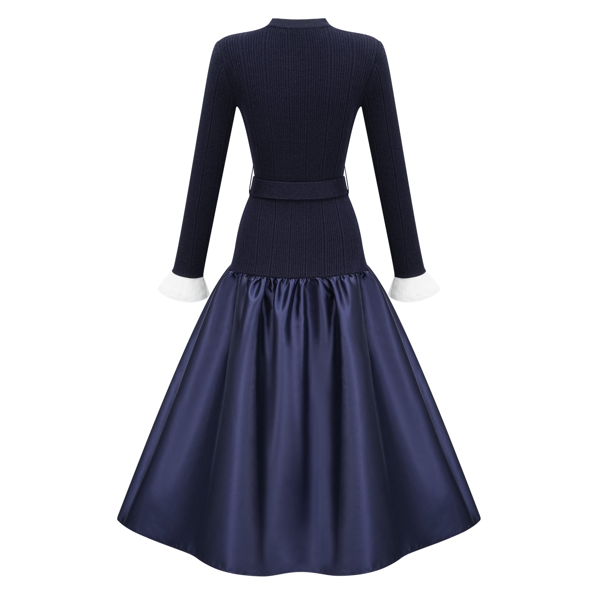 Navy Knit Midi Dres