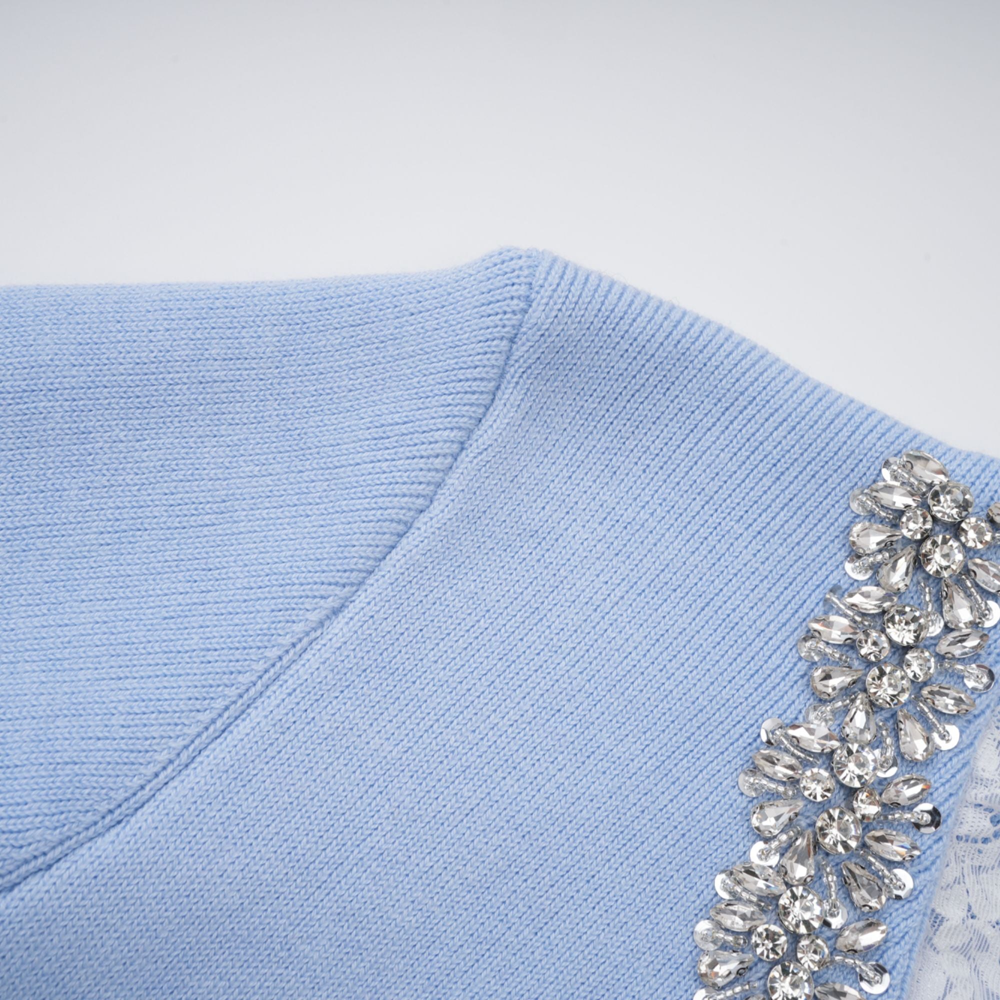 Blue Crystal Trim Cardigan