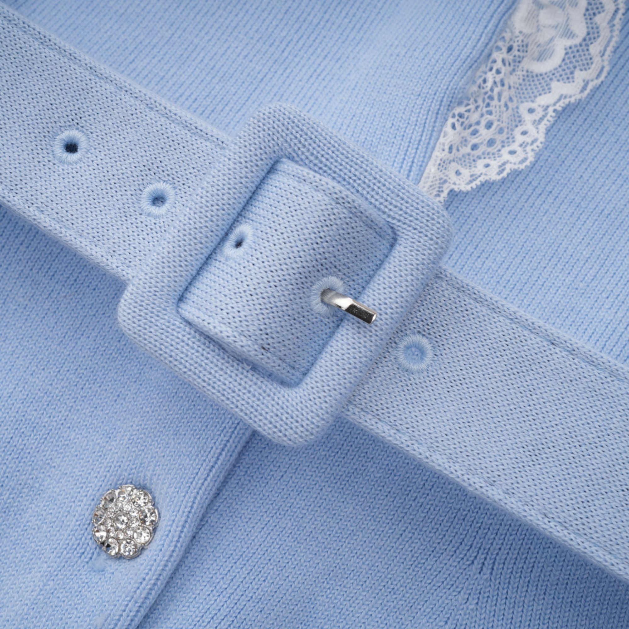 Blue Crystal Trim Cardigan