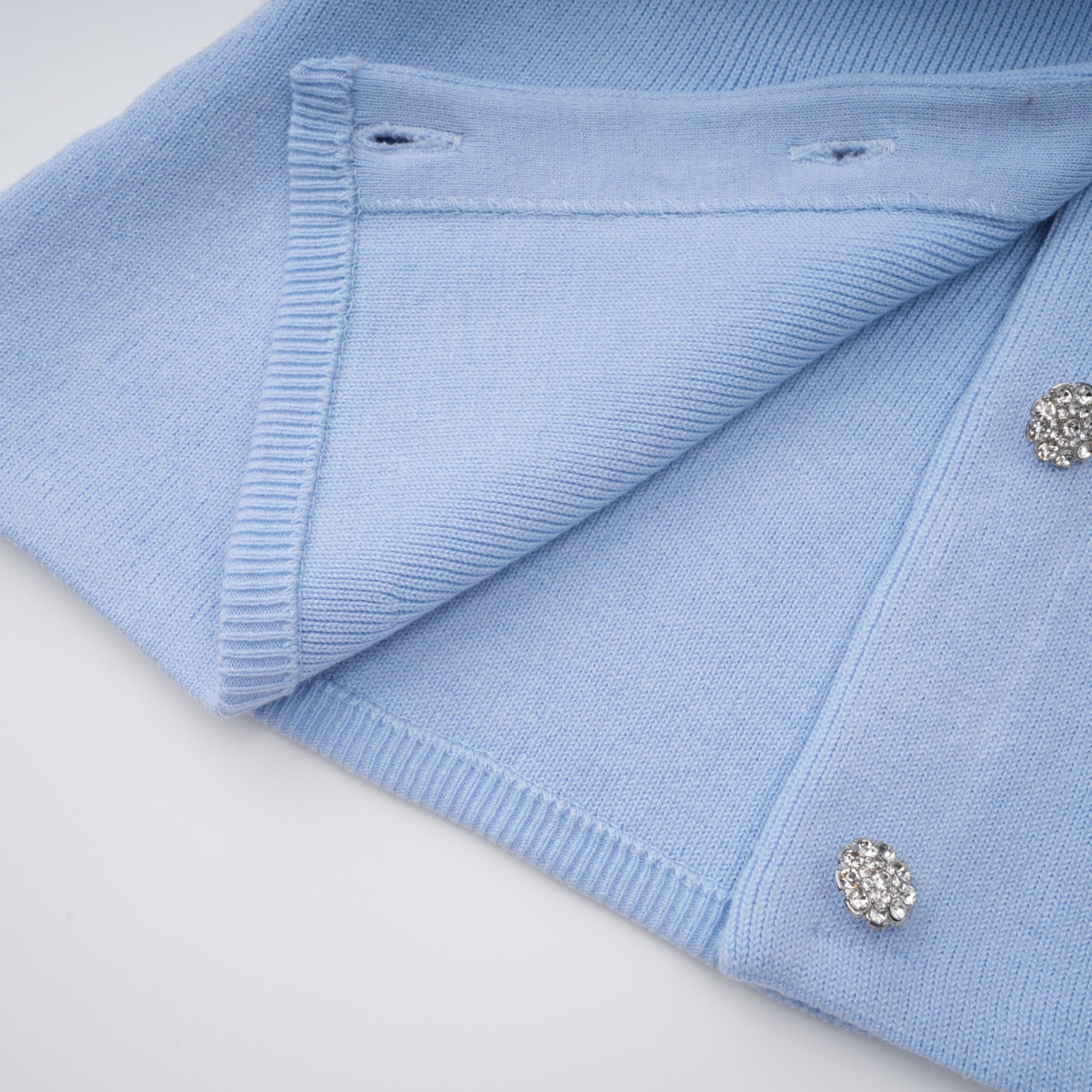 Blue Crystal Trim Cardigan