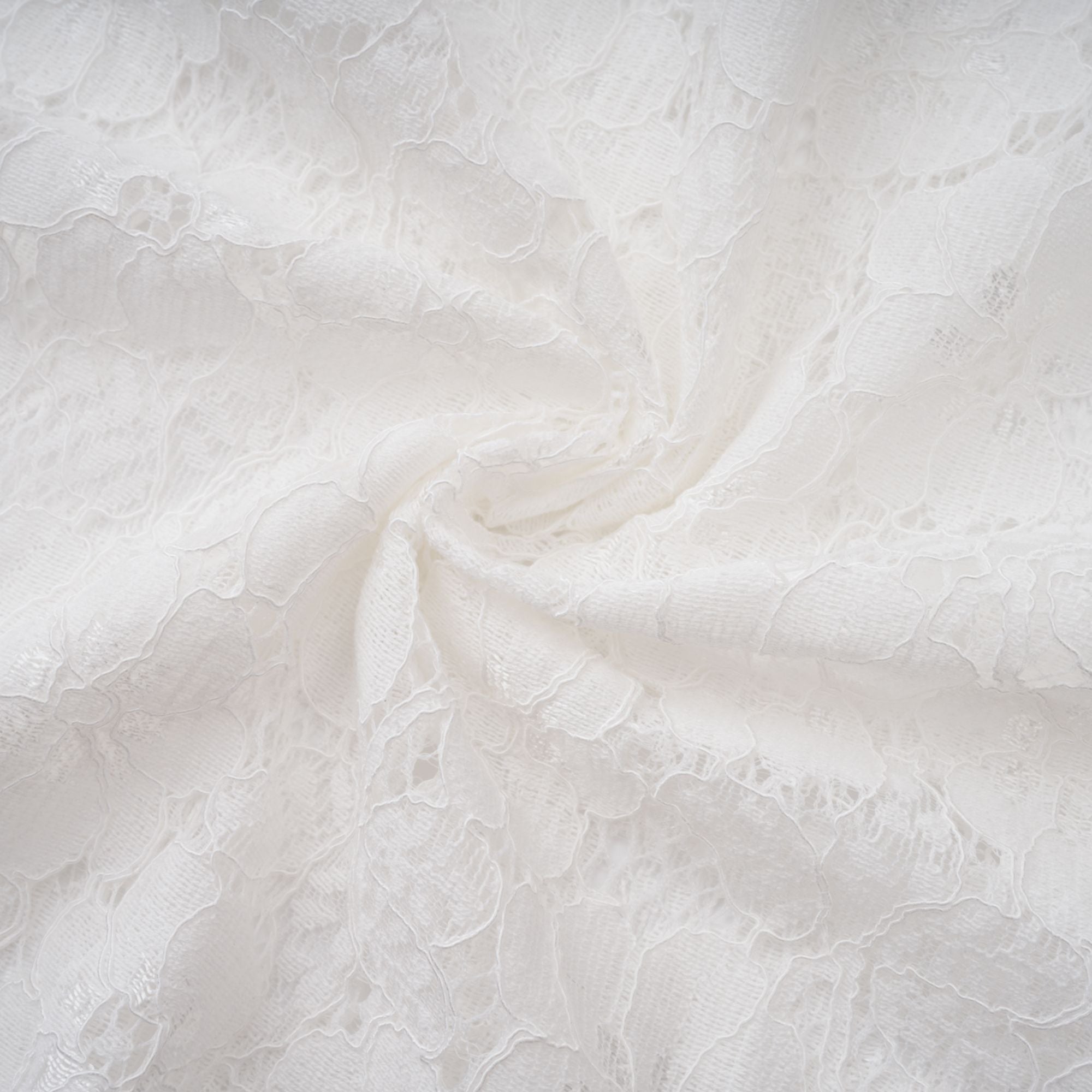 White Pleated Floral Lace Midi Dress