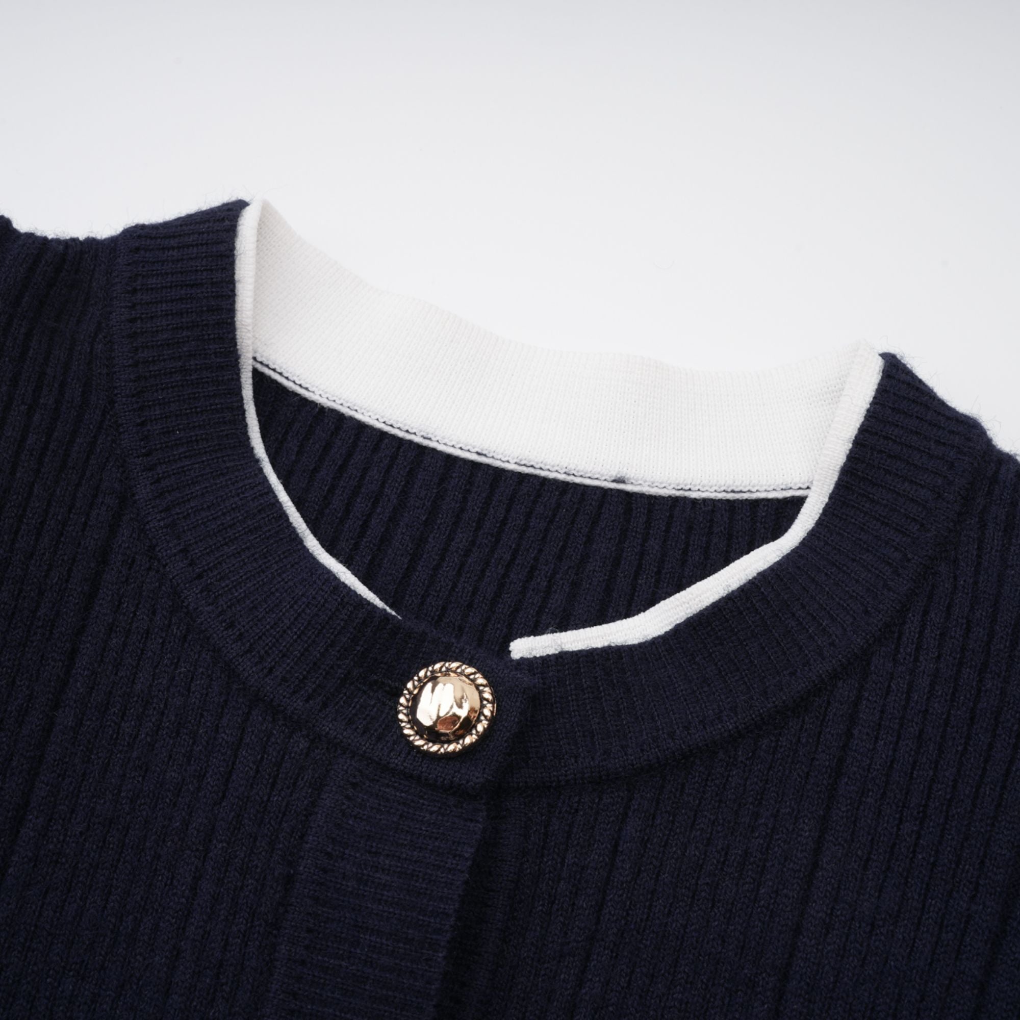 Navy Knit Midi Dres