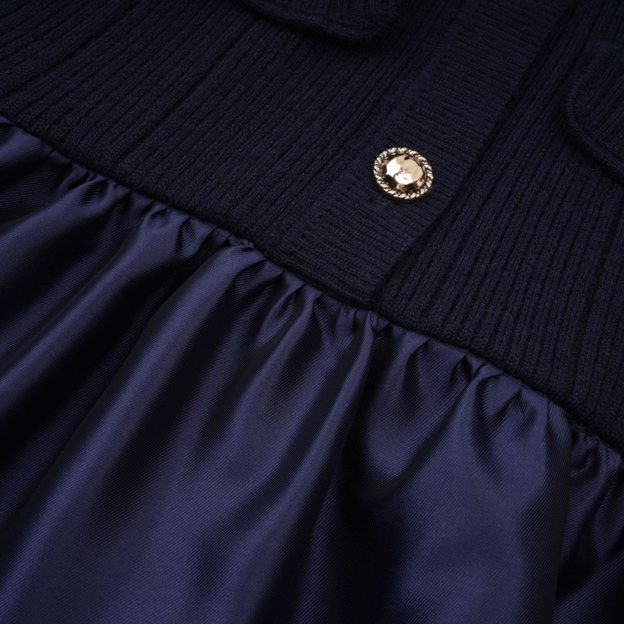 Navy Knit Midi Dres
