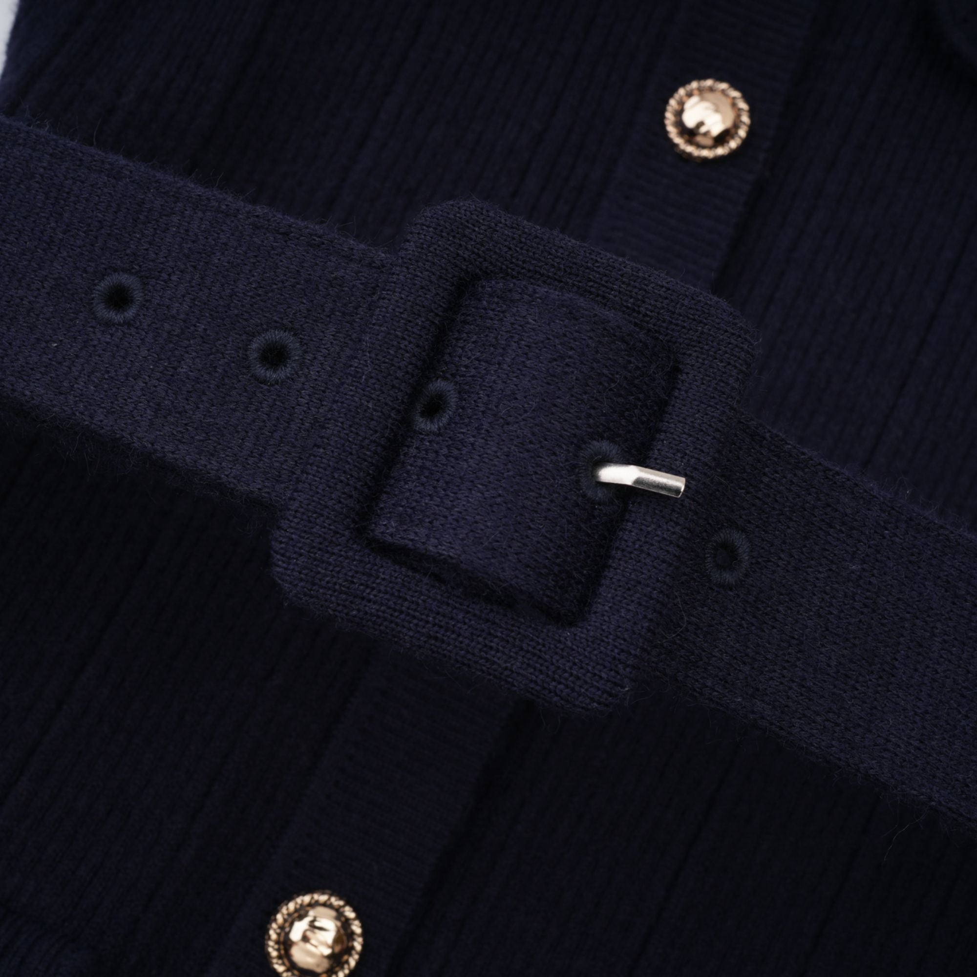 Navy Knit Midi Dres