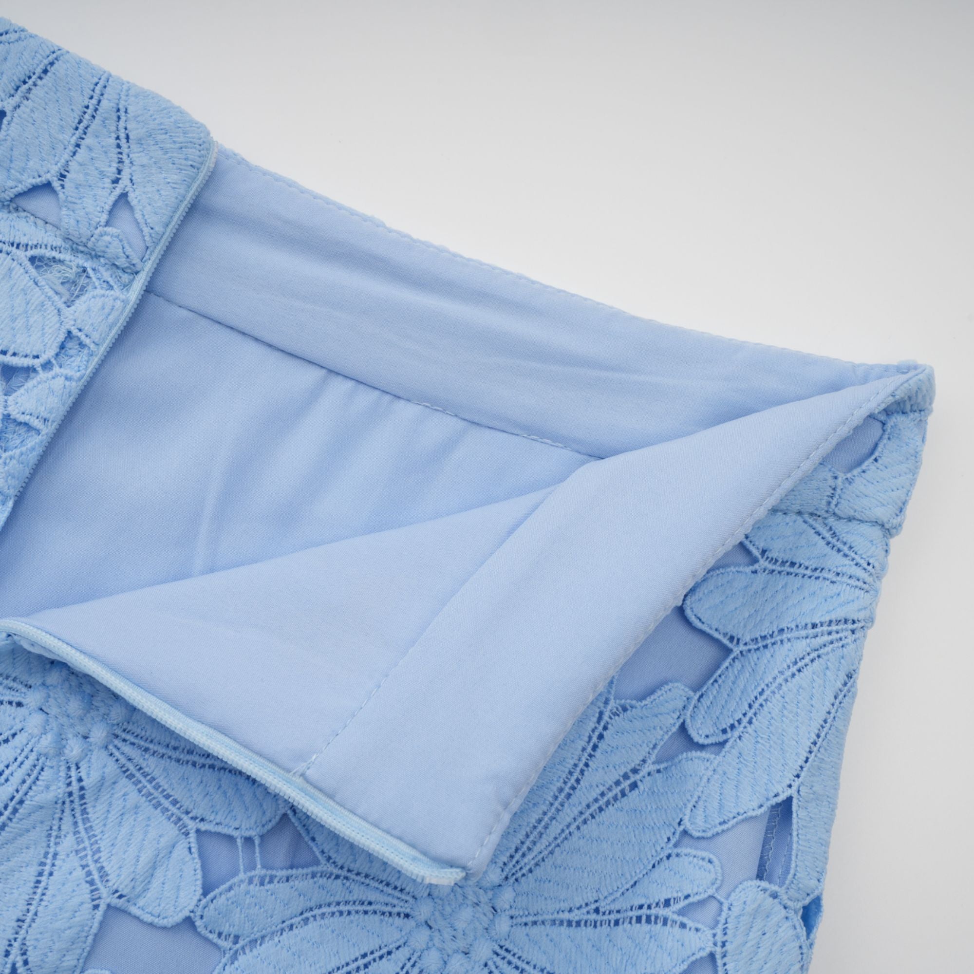 Audrey Blue Guipure Lace Top & Skirt Matching Set – Miss Rosier