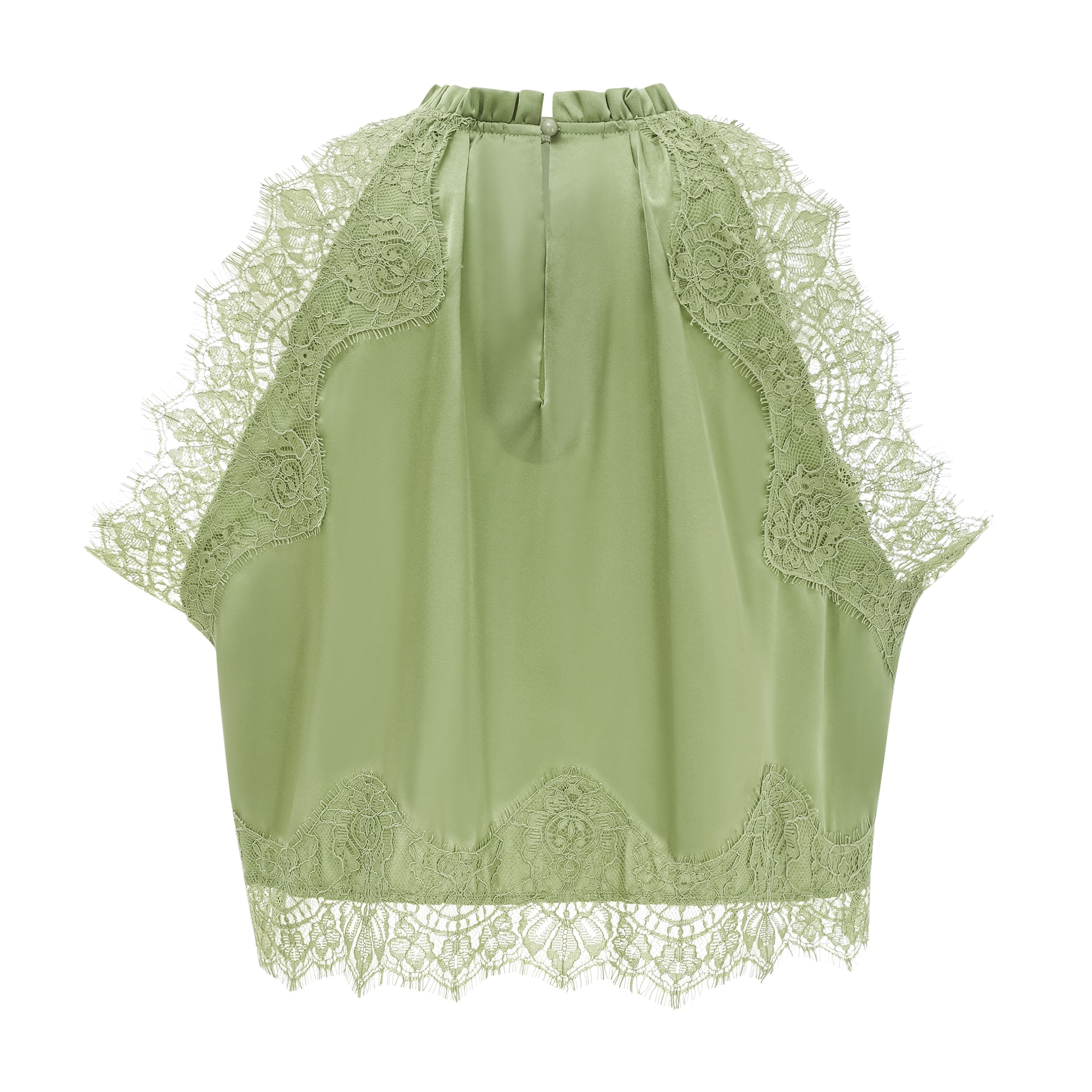 Lace Top & Lace Hankerchief Skirt in Sage