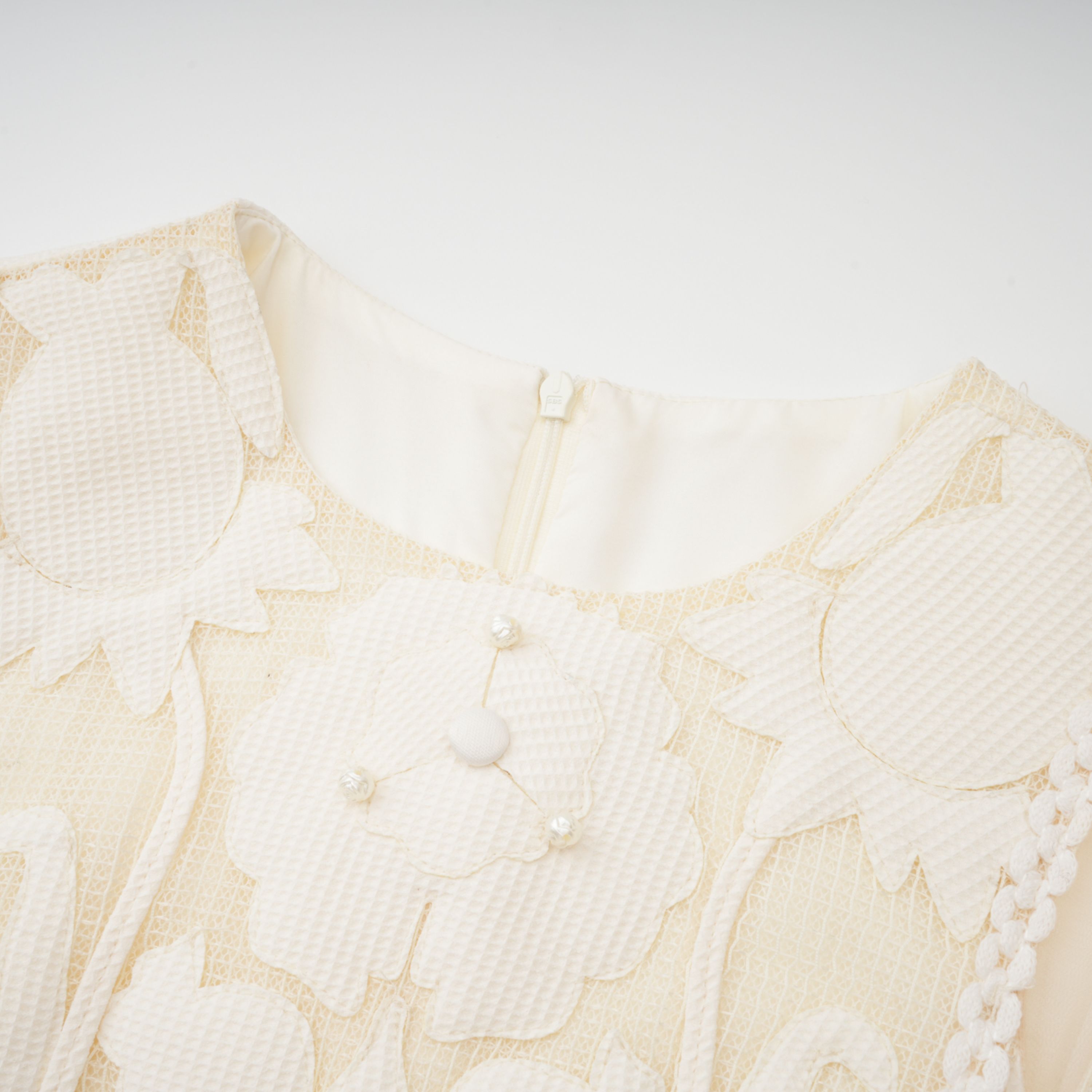White Flower Embroidered Maxi Dress