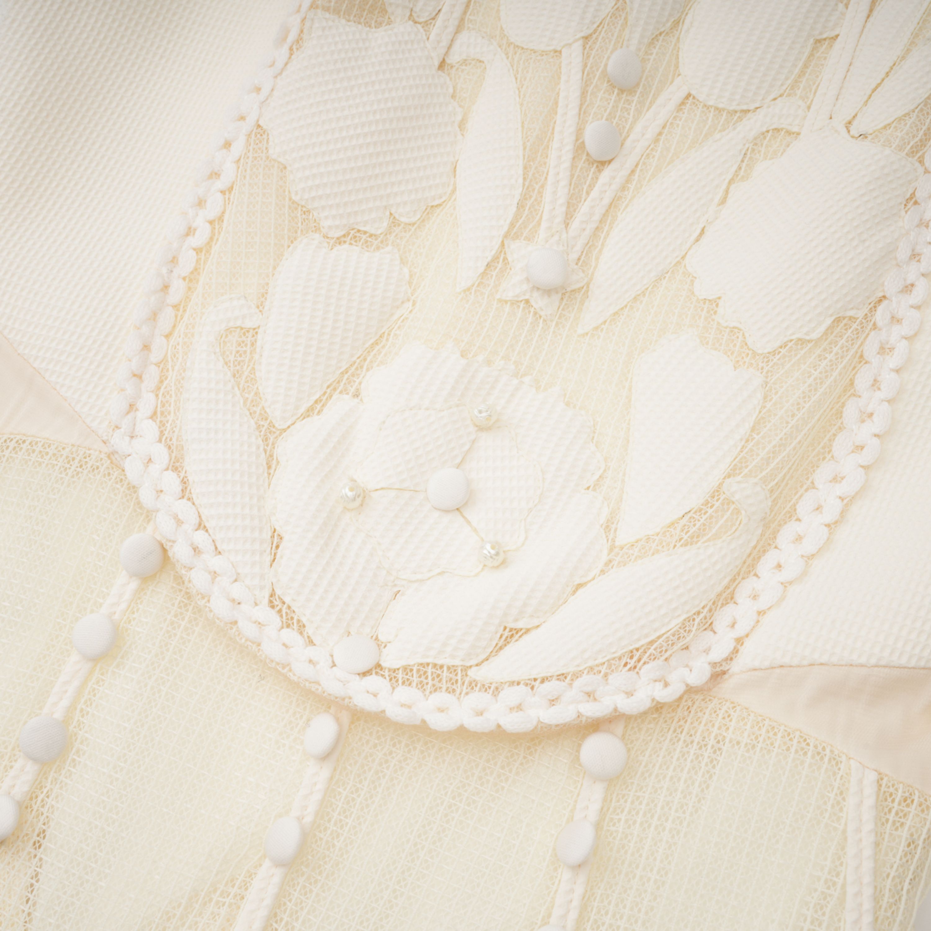White Flower Embroidered Maxi Dress