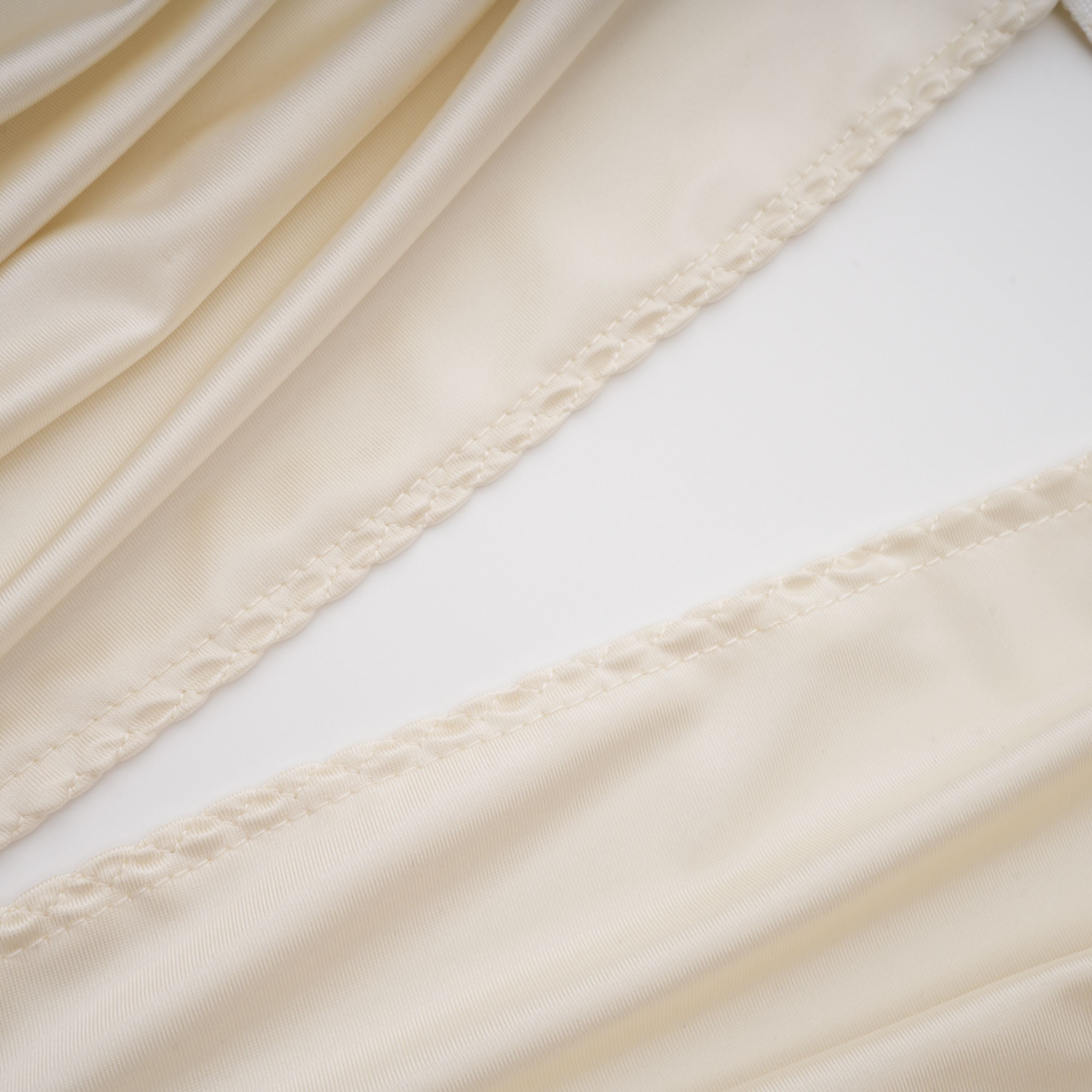 Halterneck Cream White Shirred Gown