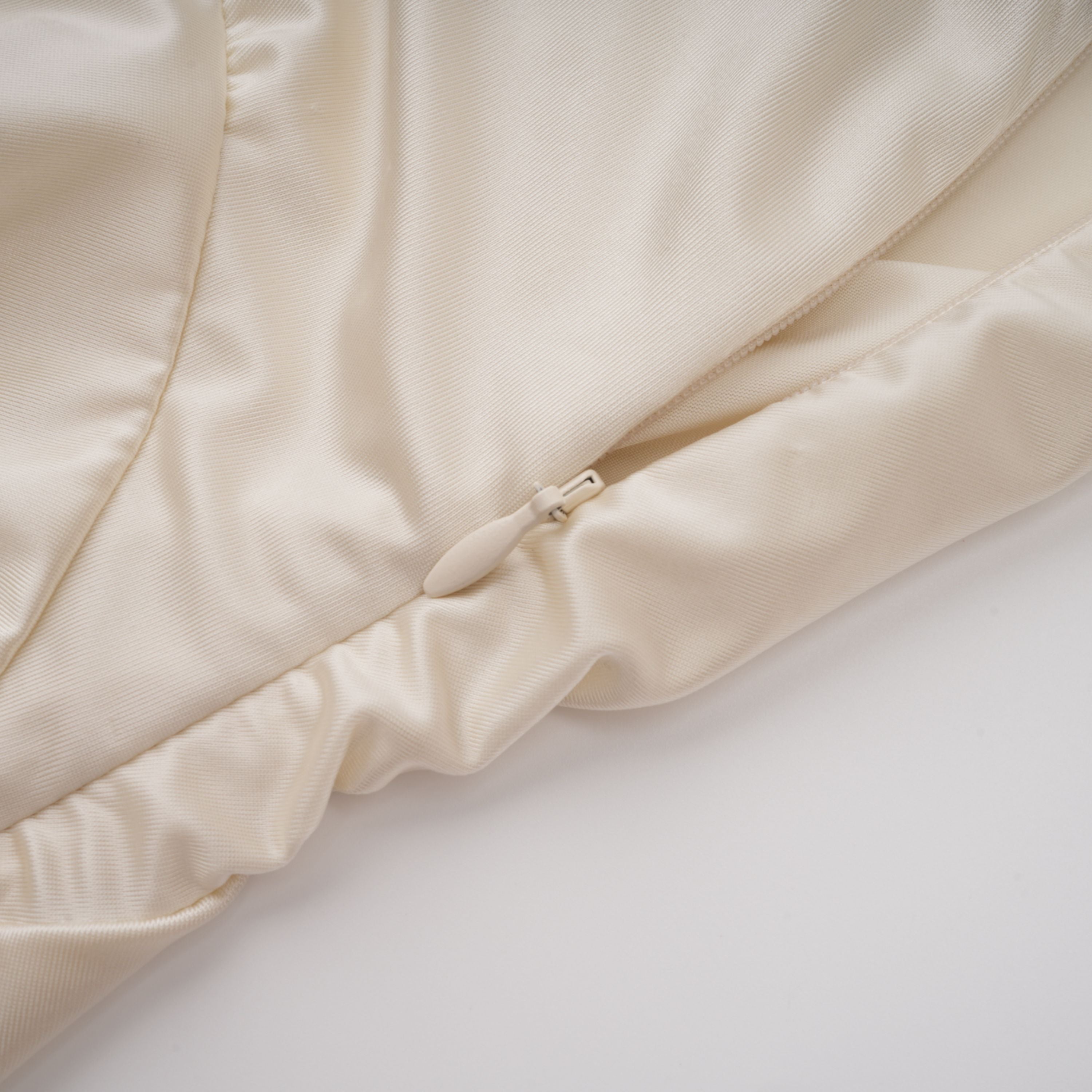 Halterneck Cream White Shirred Gown