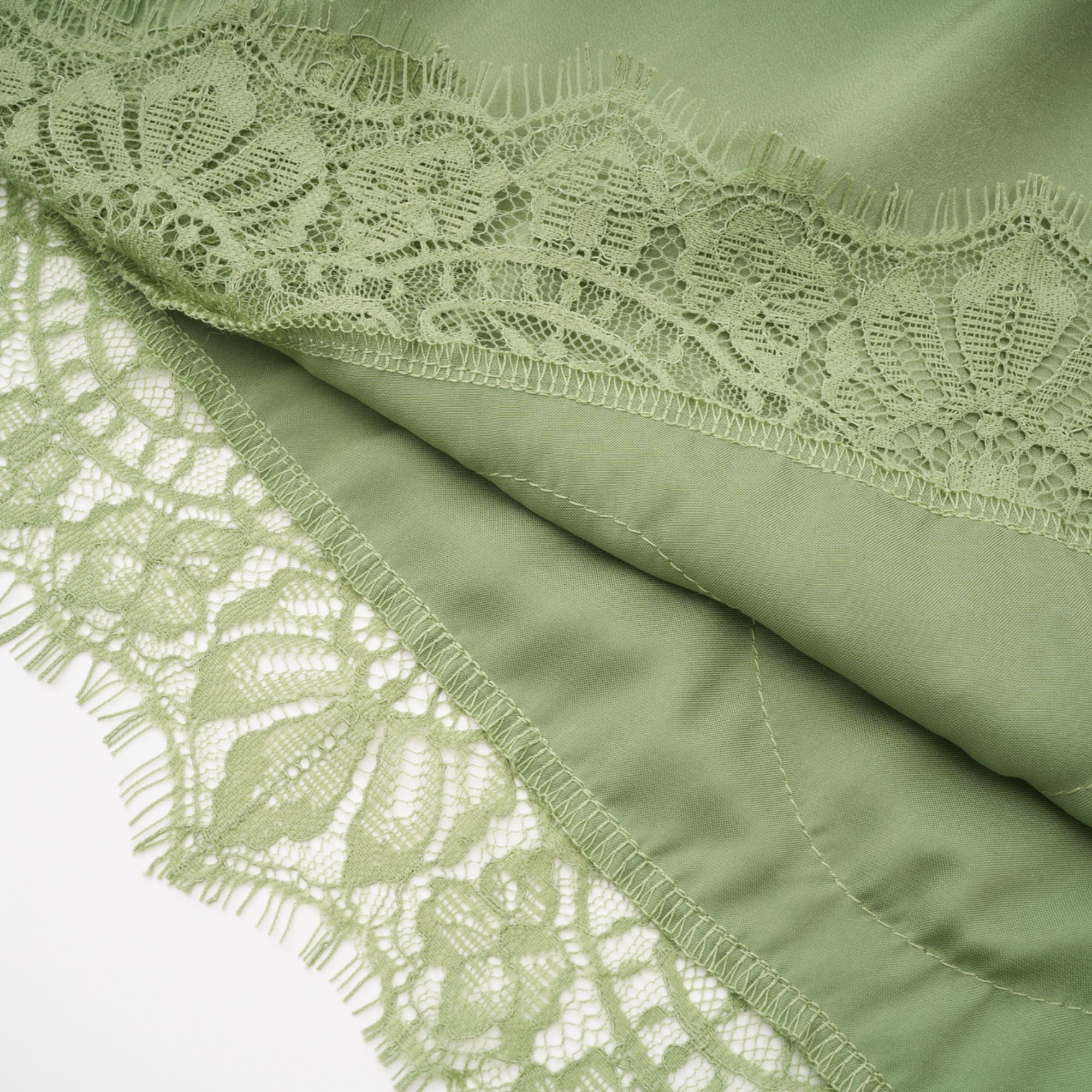 Lace Top & Lace Hankerchief Skirt in Sage