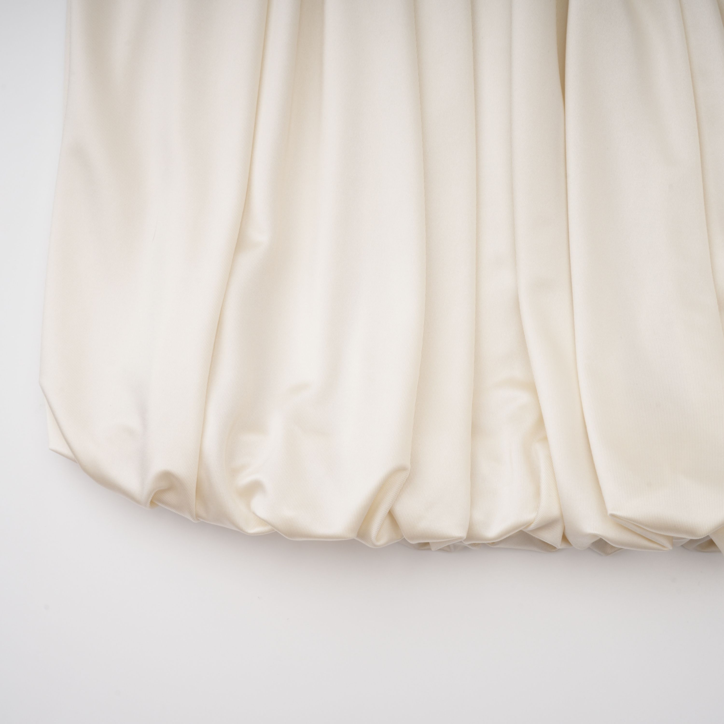 Halterneck Cream White Shirred Gown