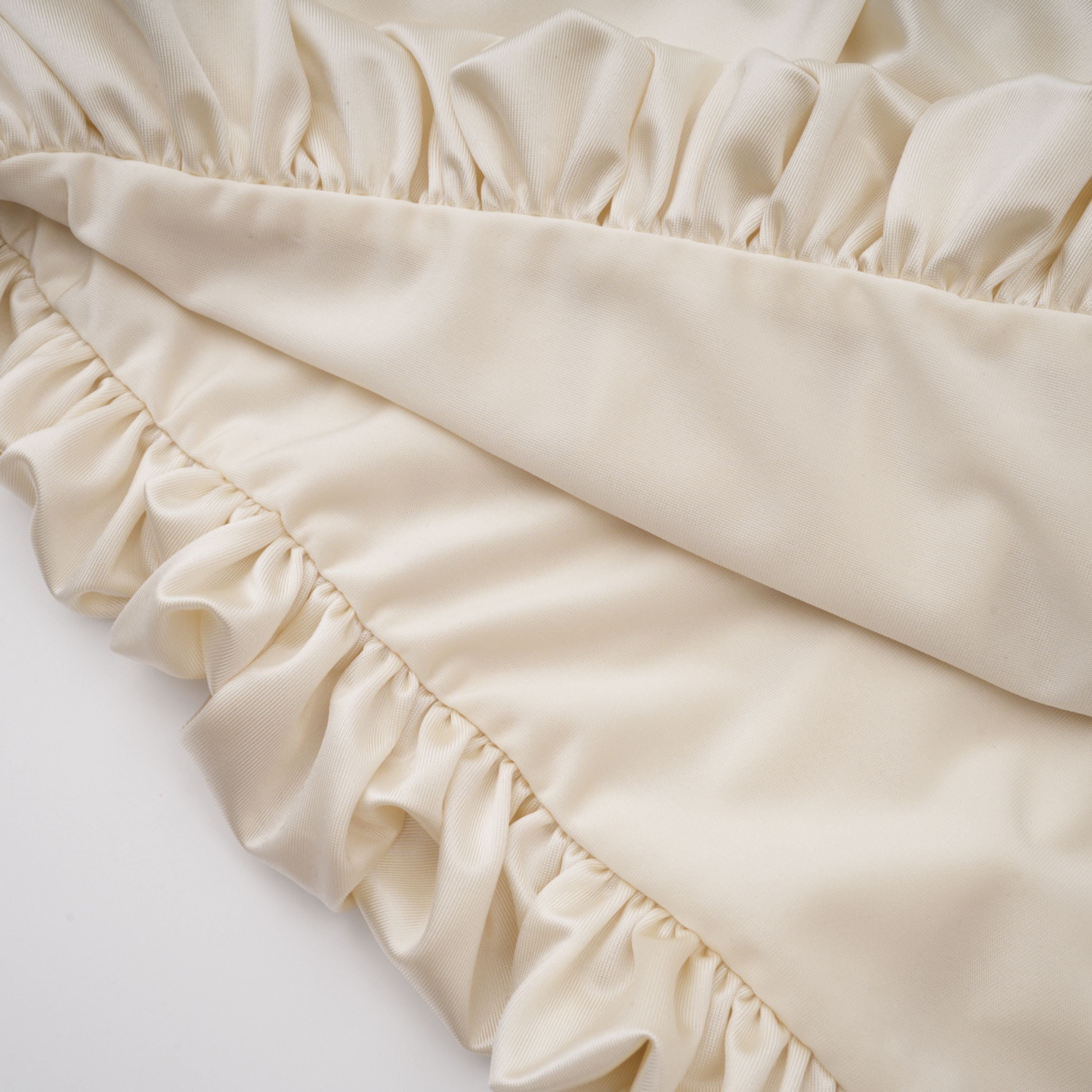 Halterneck Cream White Shirred Gown
