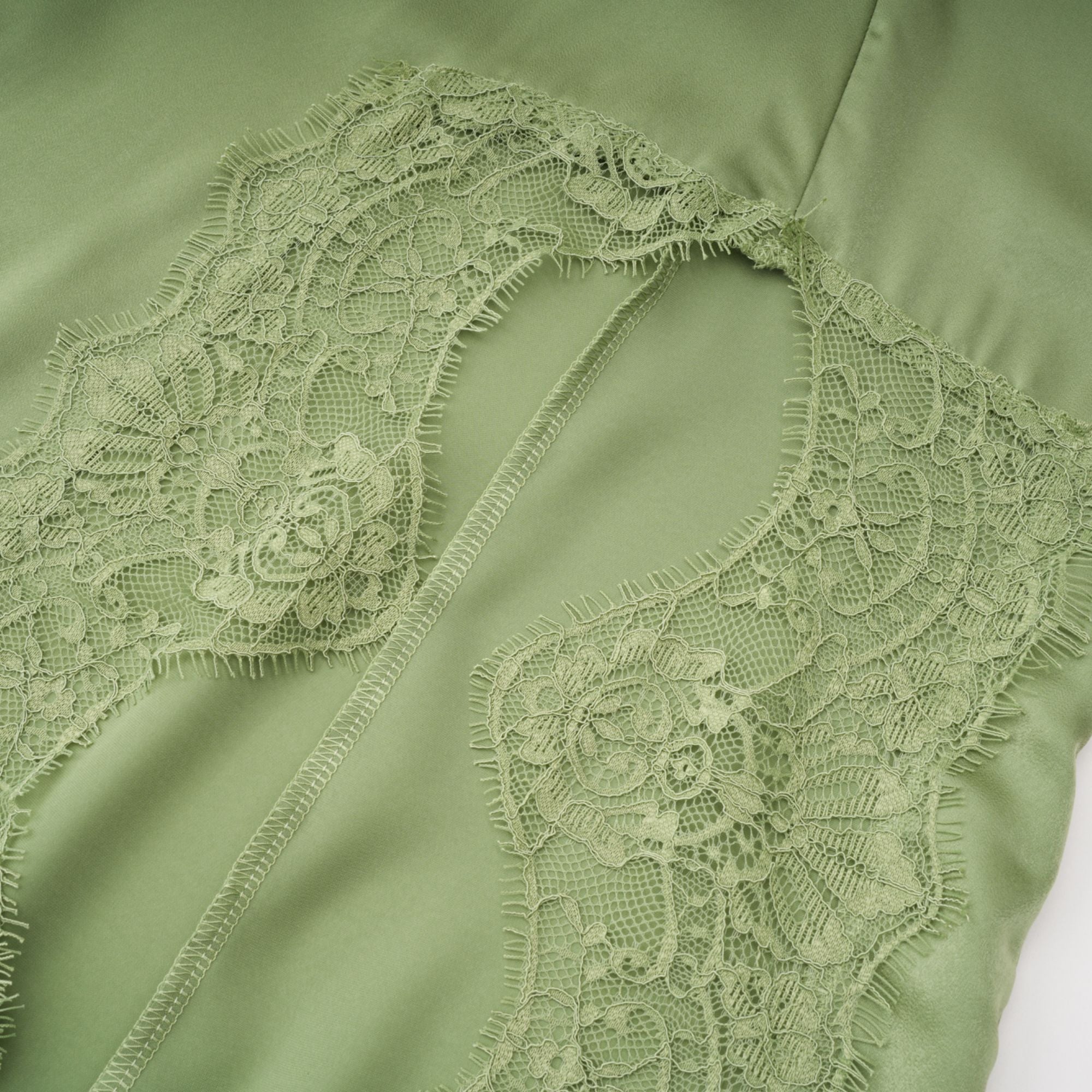 Lace Top & Lace Hankerchief Skirt in Sage