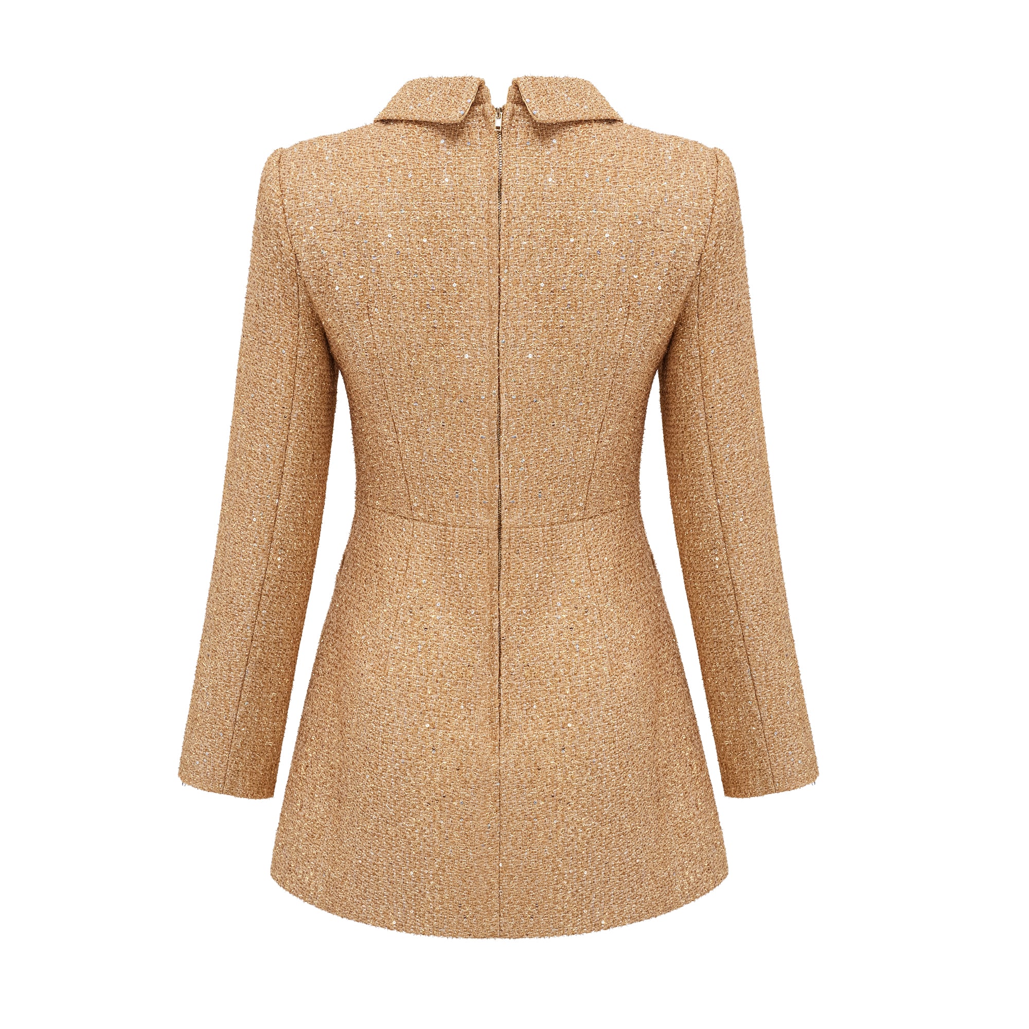 Morgane Tweed Long-Sleeve Mini Dress – Miss Rosier - Women's