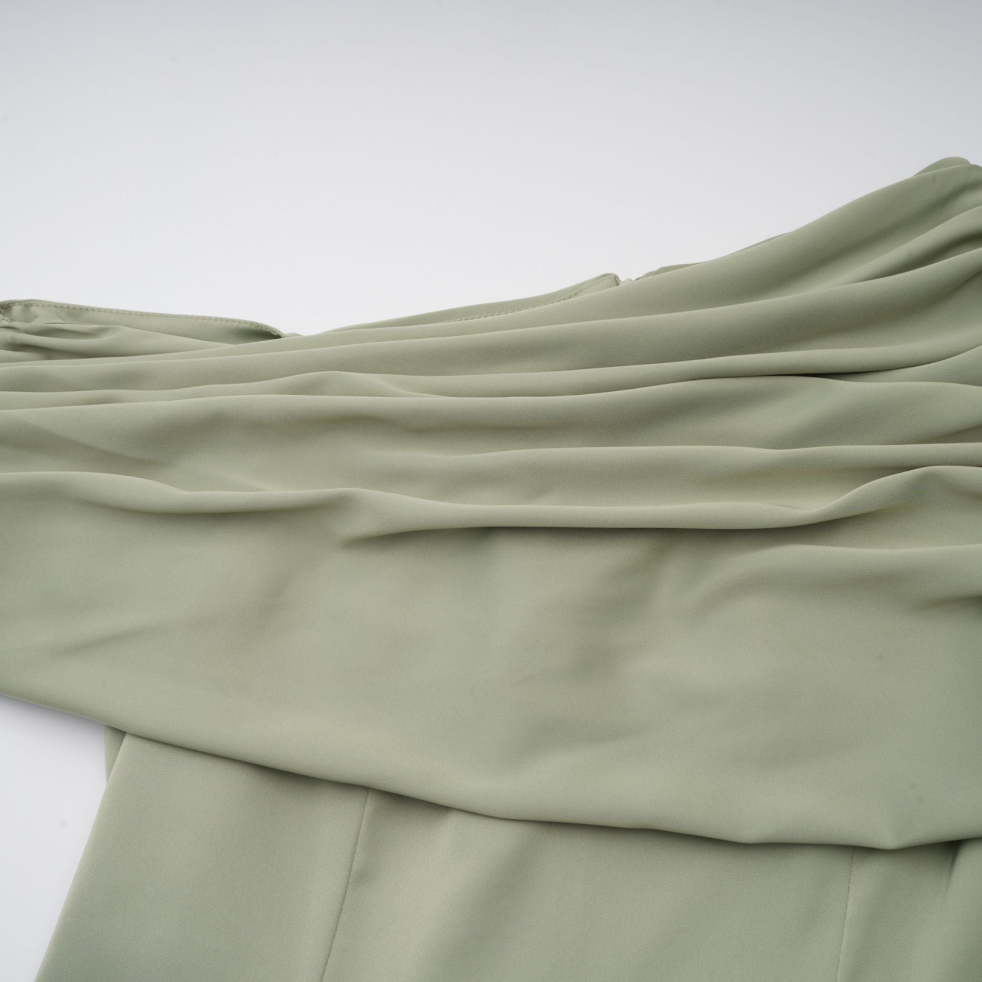Green One Shoulder Satin Maxi Dress