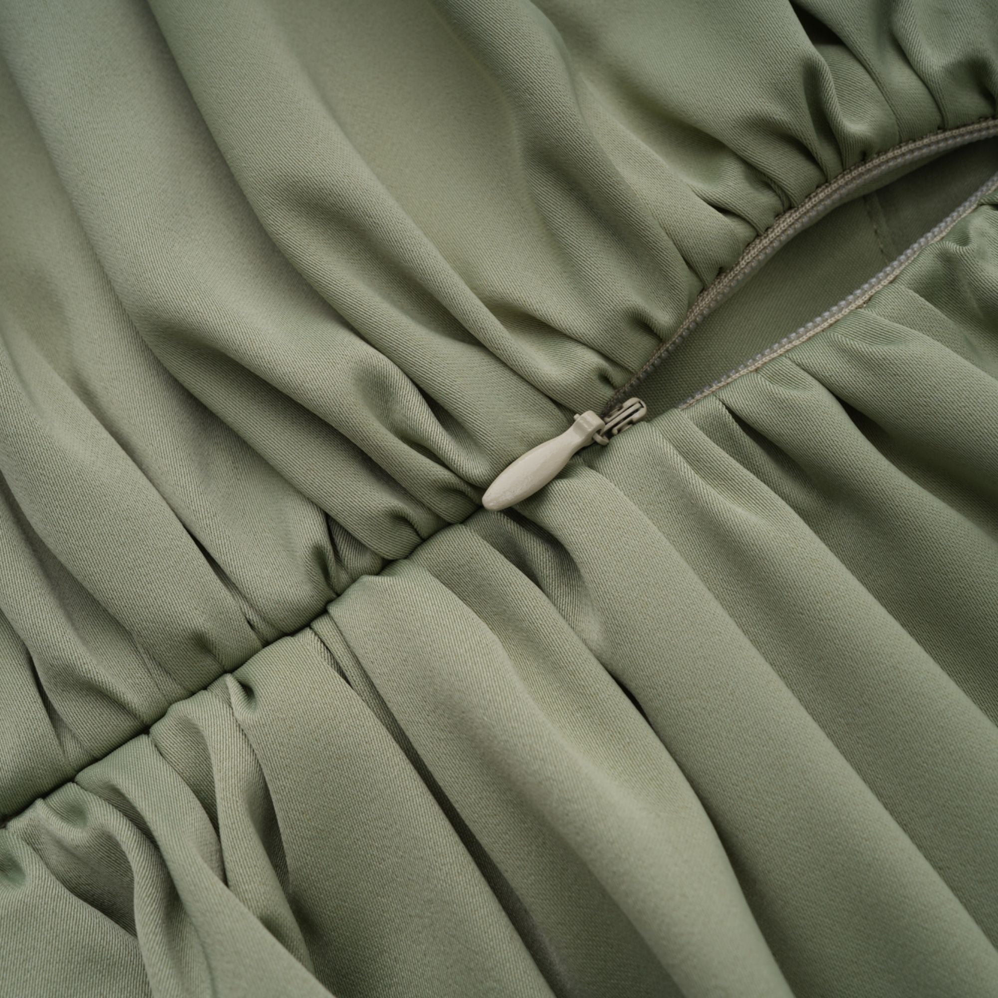 Green One Shoulder Satin Maxi Dress