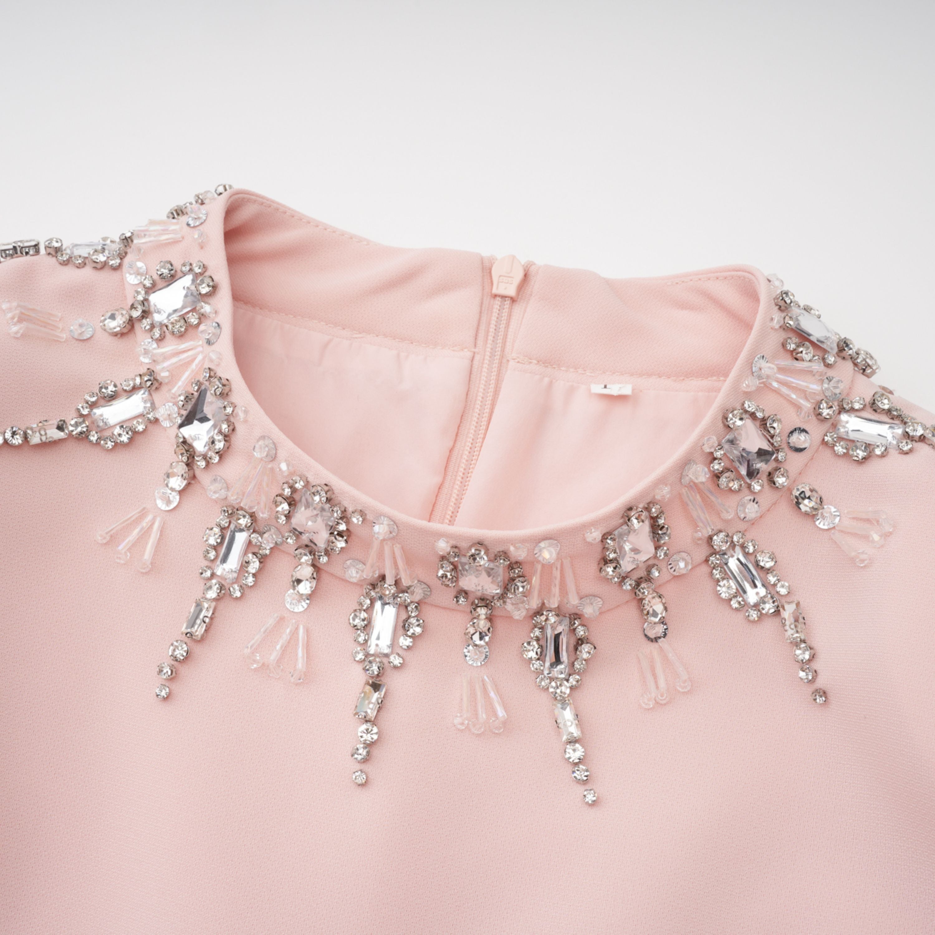 Crystal Embellished Gown in Pink