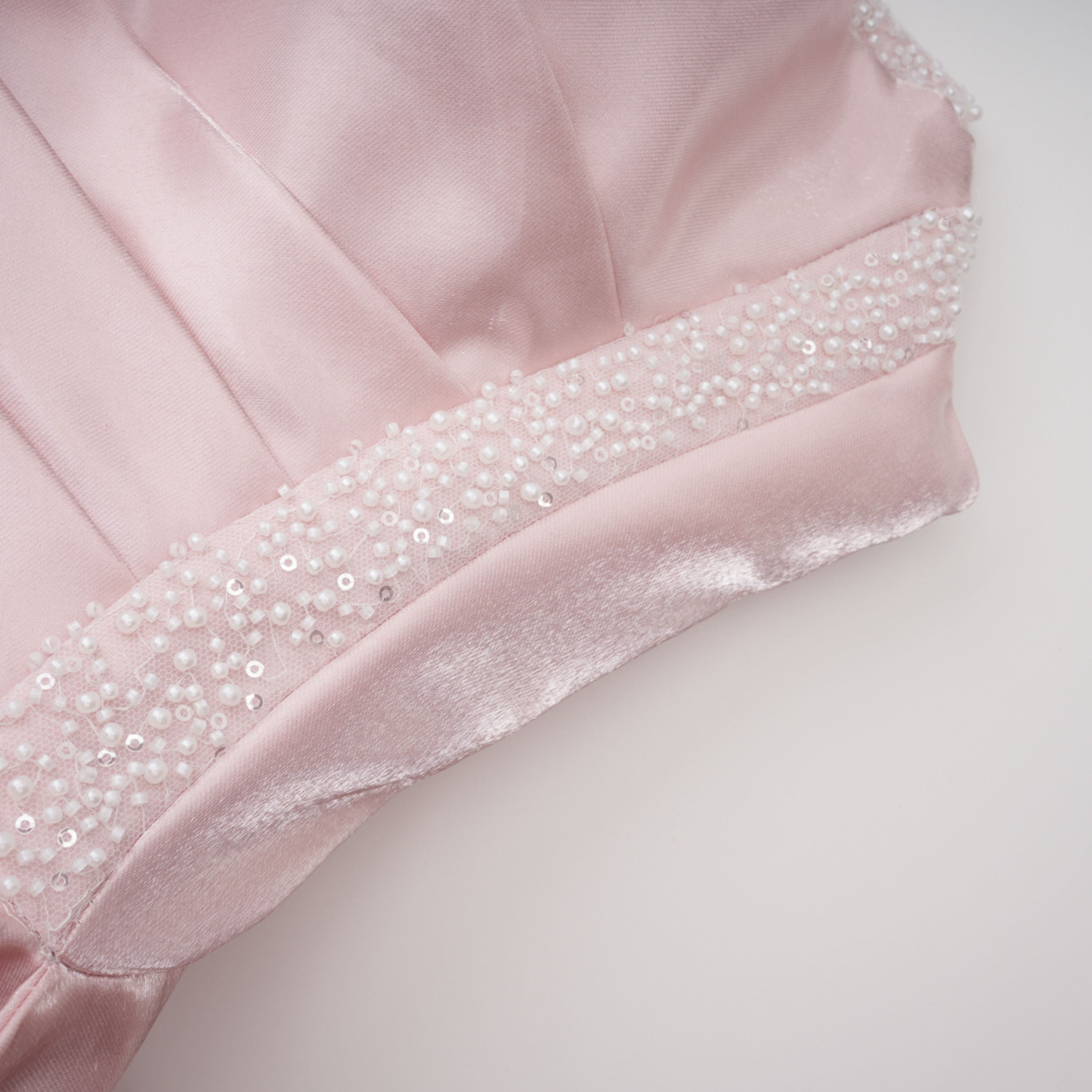 Pink Rhinestone Strapless Maxi Dress