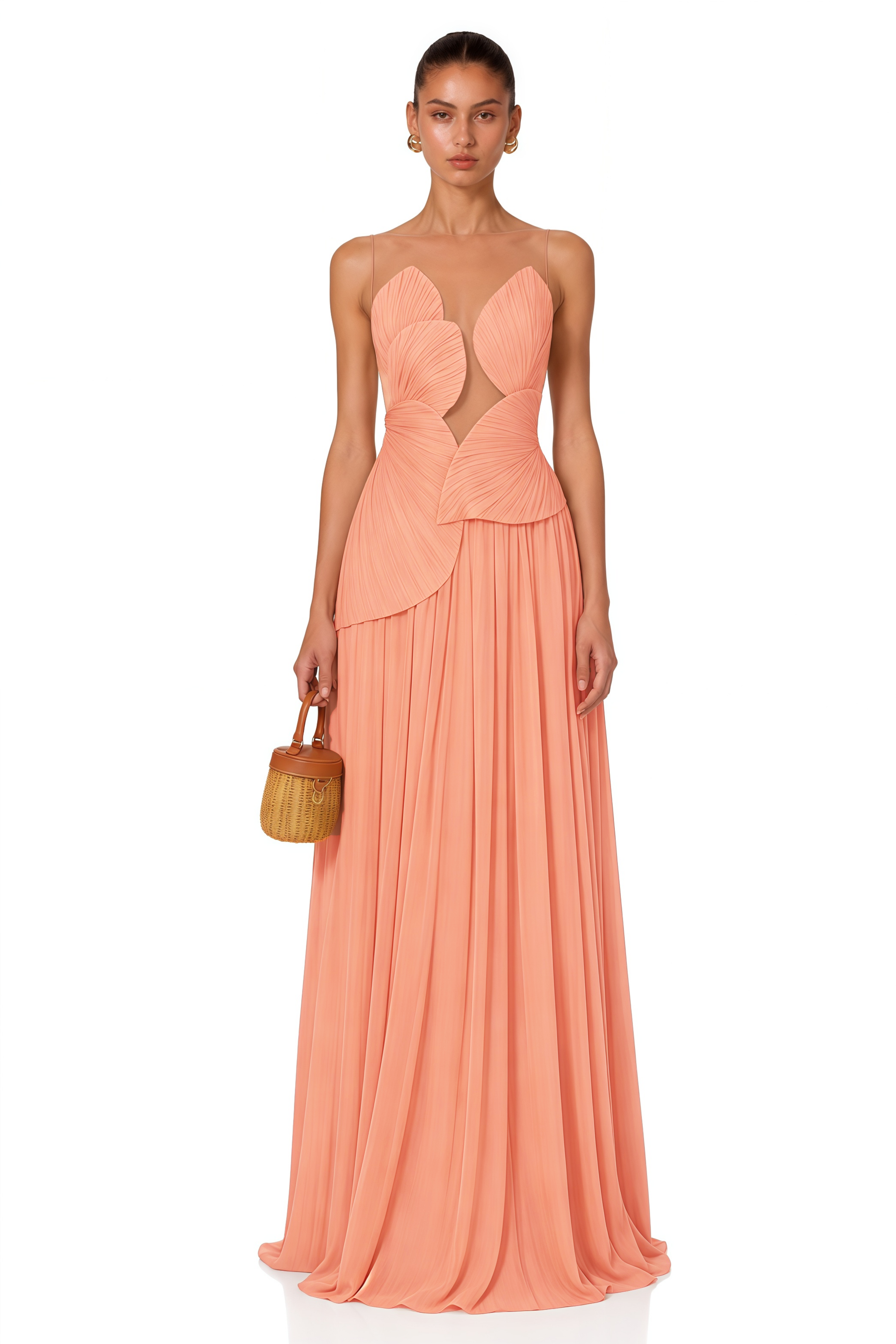Dalila Pink Backless Asymmetrical Ruched Maxi Dress
