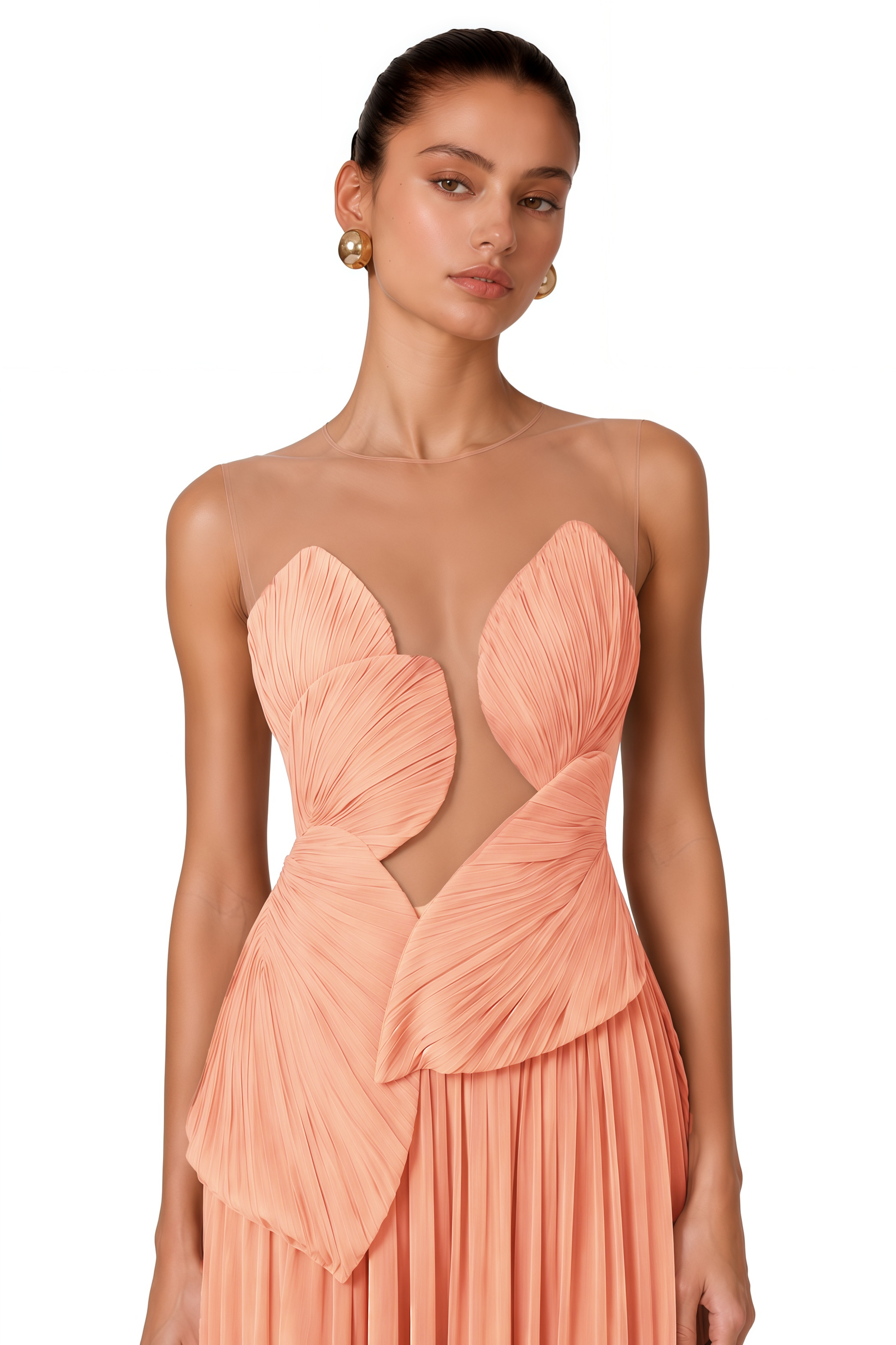 Dalila Pink Backless Asymmetrical Ruched Maxi Dress