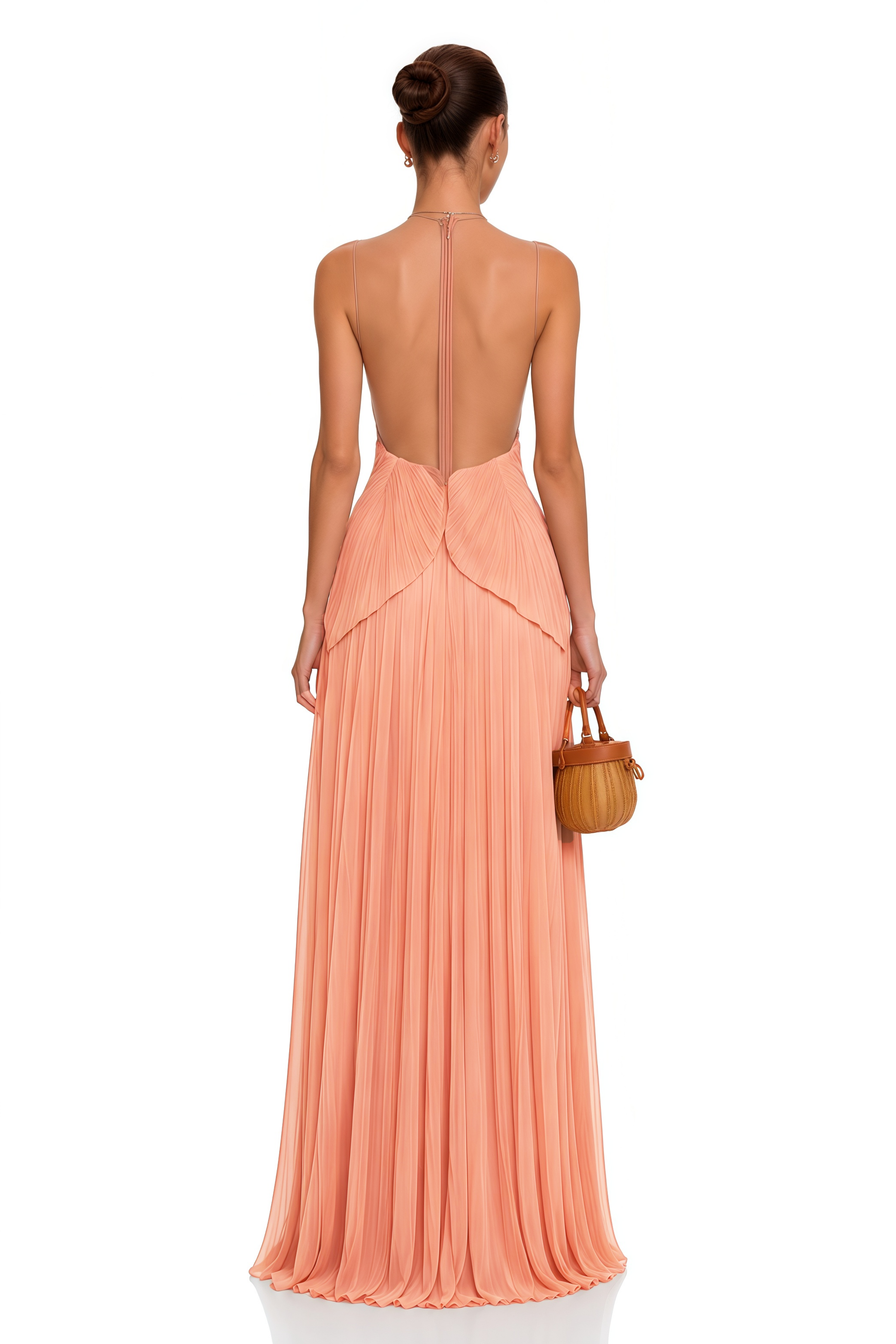 Dalila Pink Backless Asymmetrical Ruched Maxi Dress