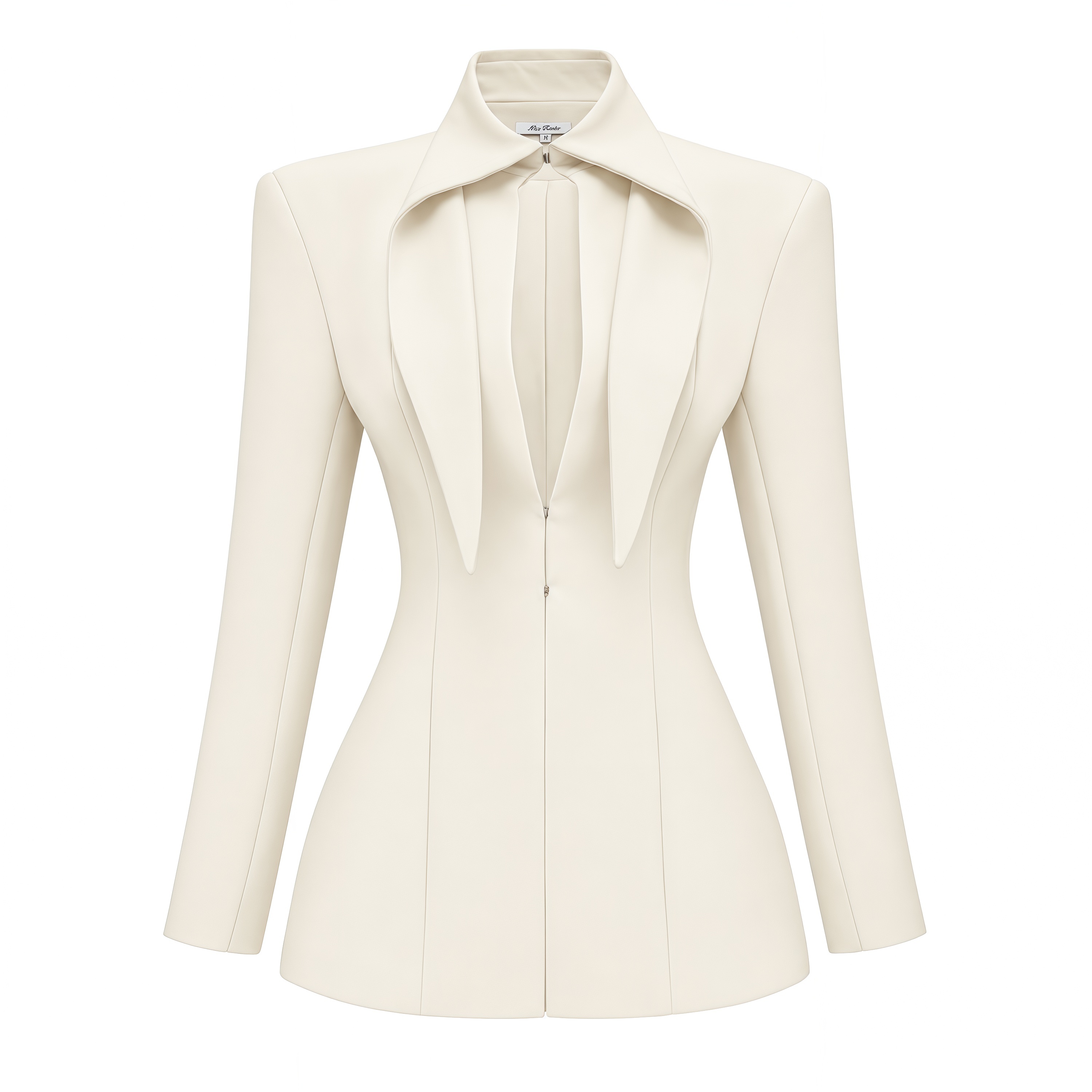 Darcy Ivory Power Shoulder Blazer & Shorts Set with Wingtip Collar