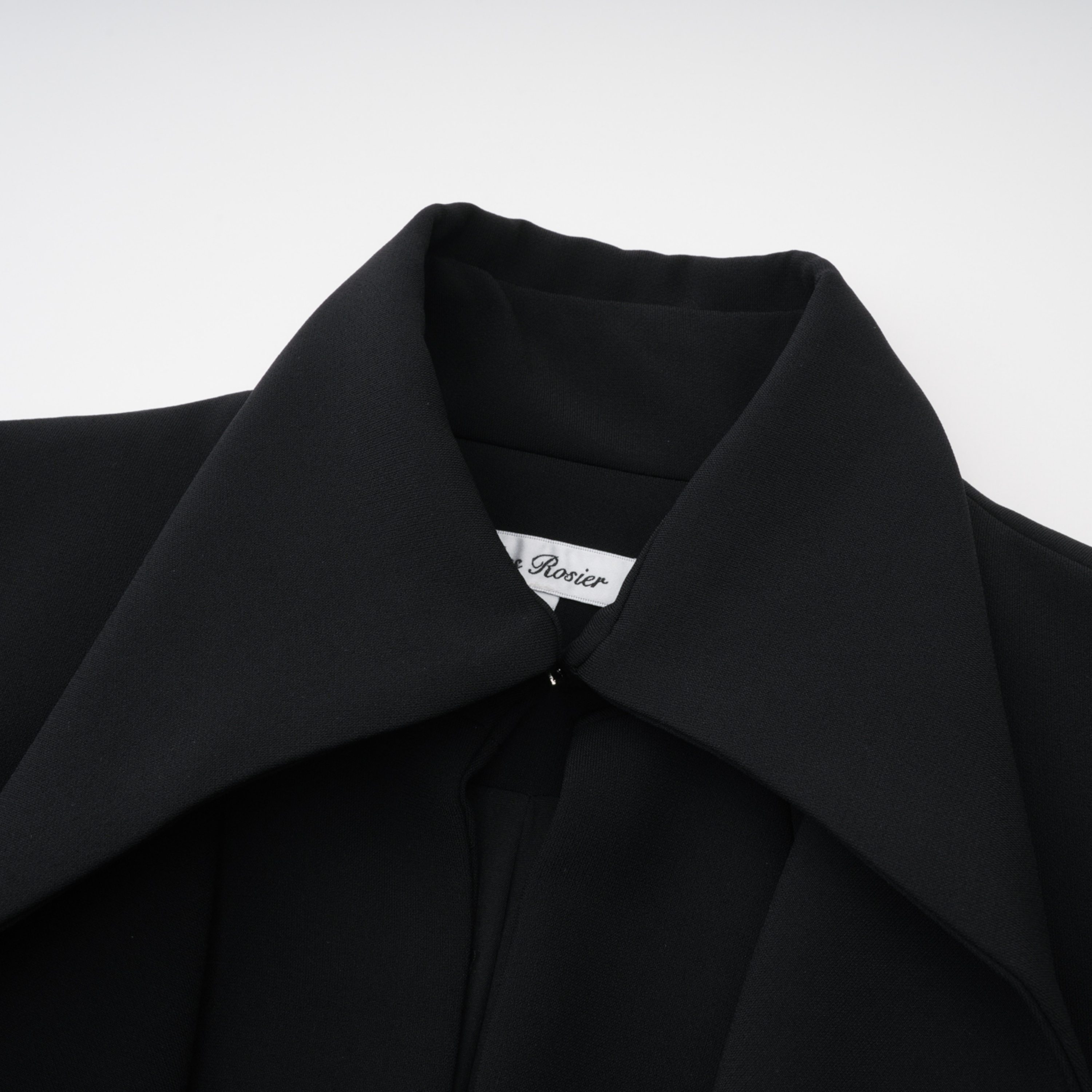 Darcy Black Power Shoulder Blazer & Shorts Set with Wingtip Collar