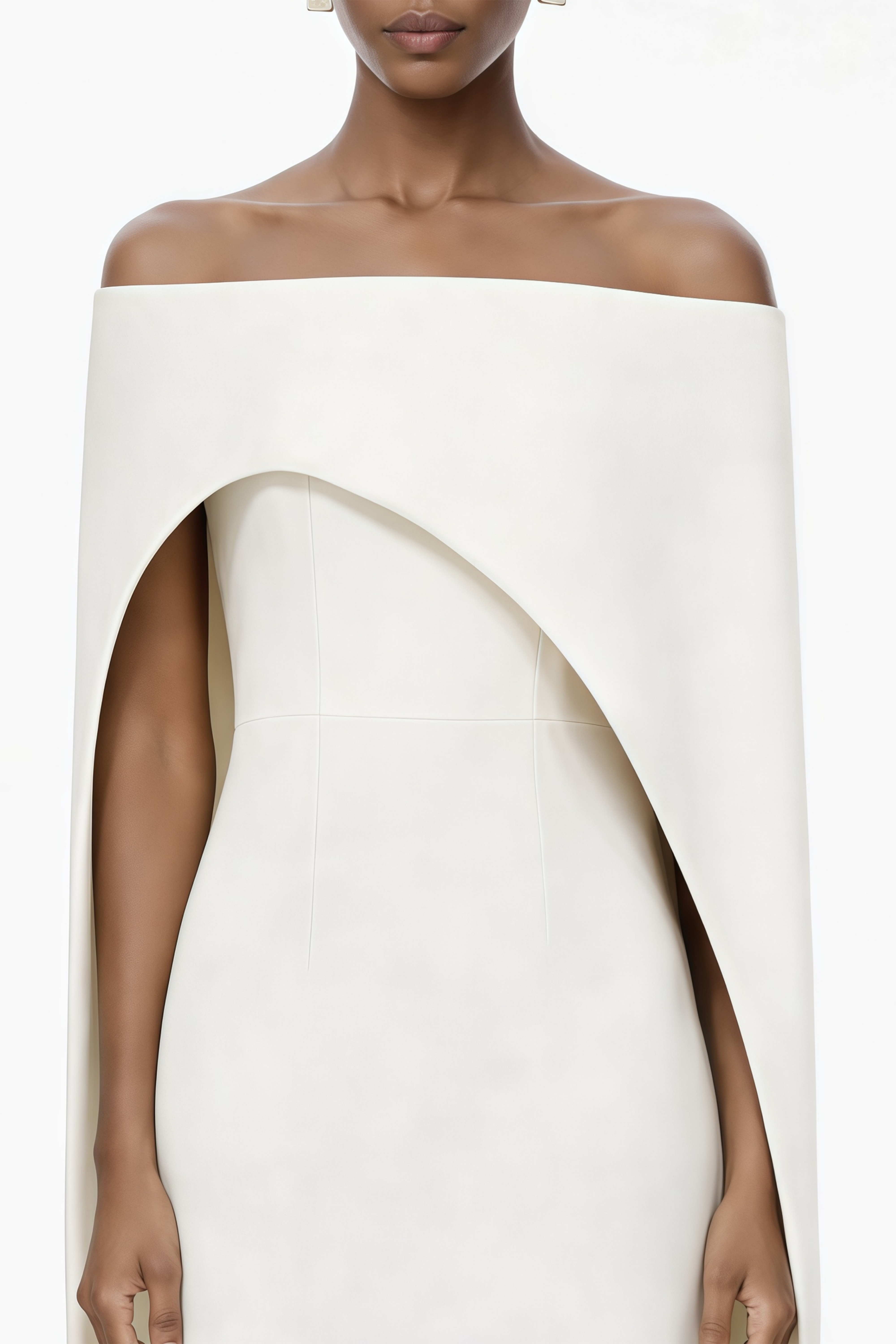 Asymmetrical Cape Maxi Dress