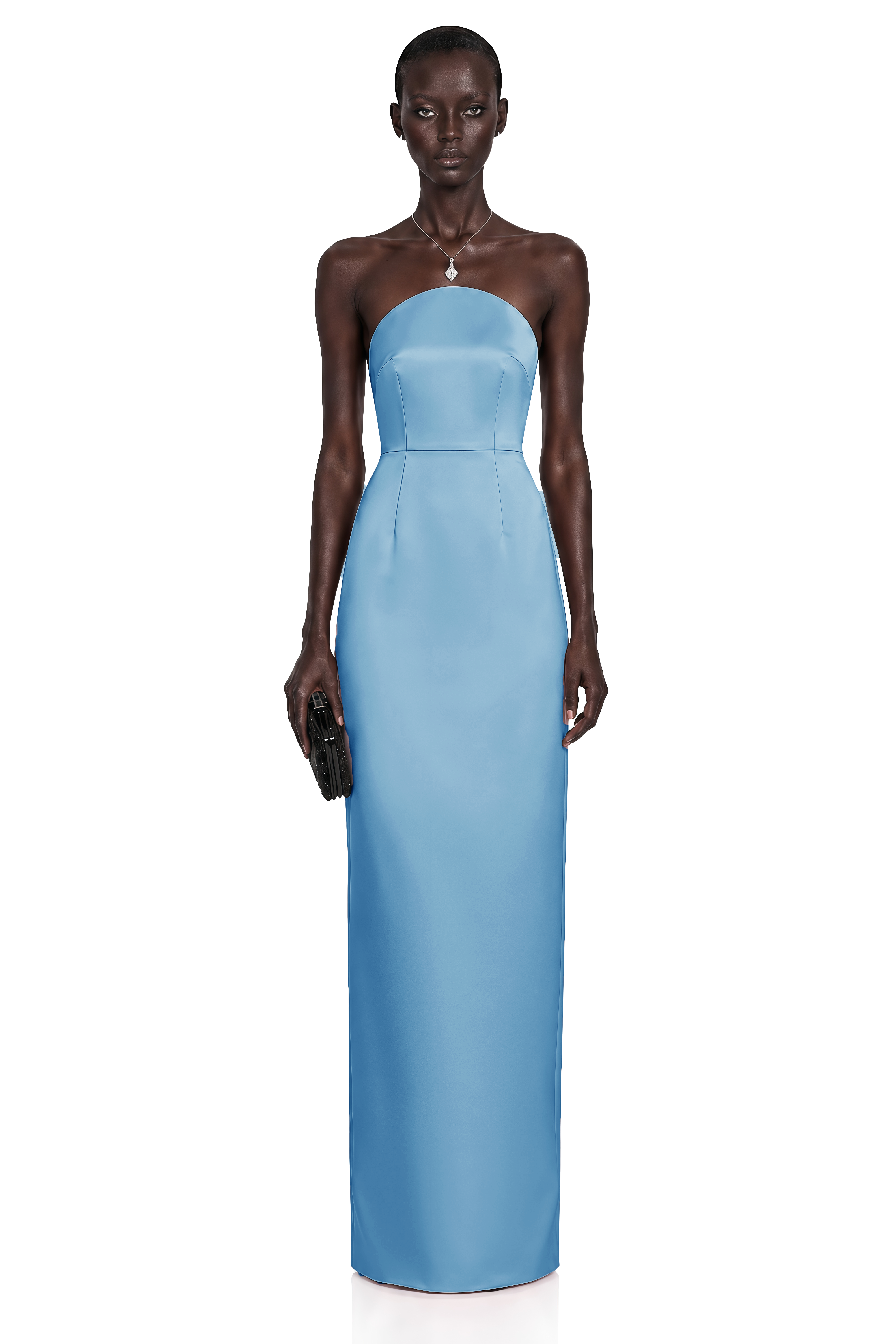 Efsun Blue Off Shoulder Satin Maxi Dress – Miss Rosier
